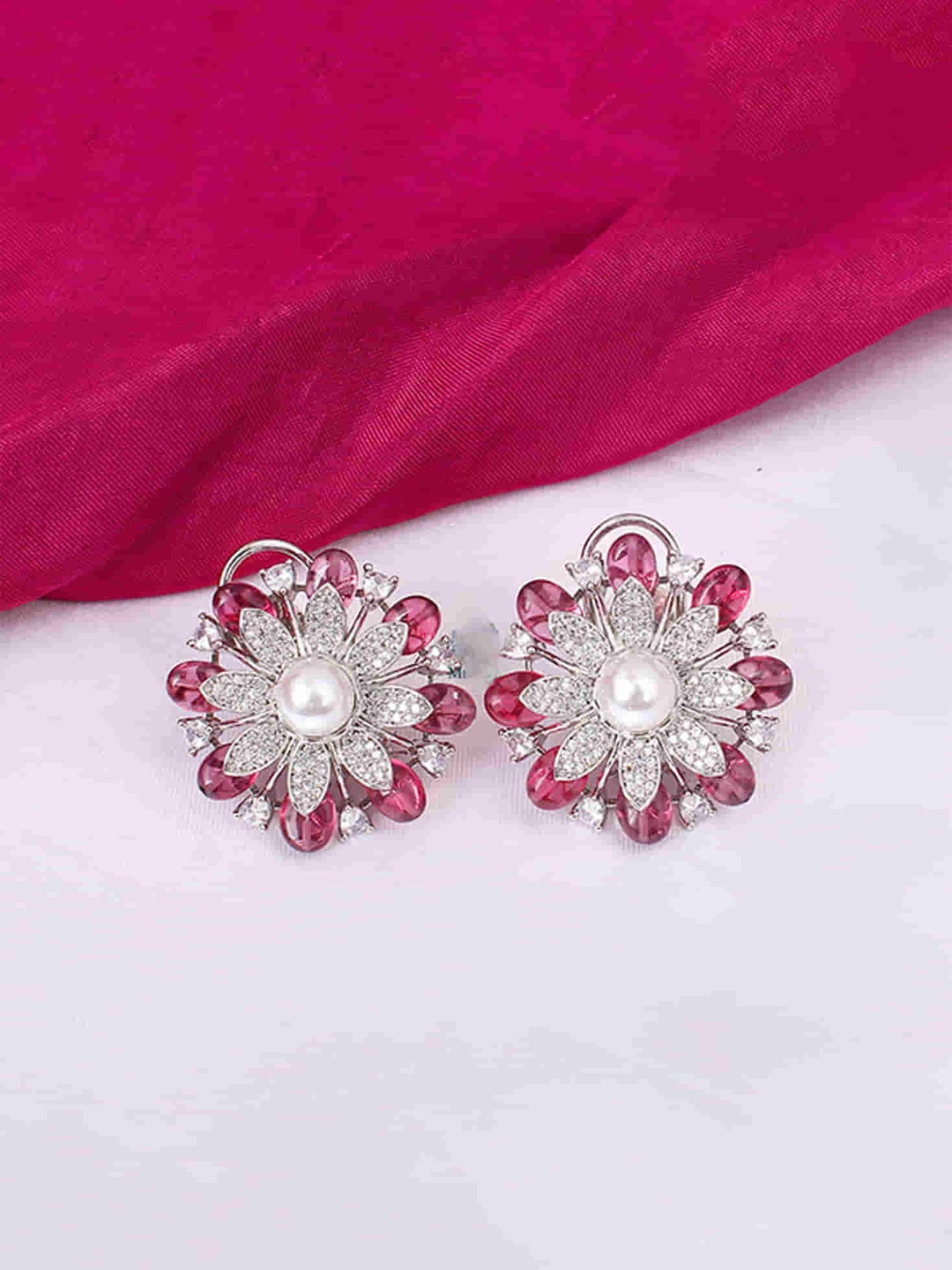 

Mirana Cubic Zirconia Studded Stud Earrings, Silver