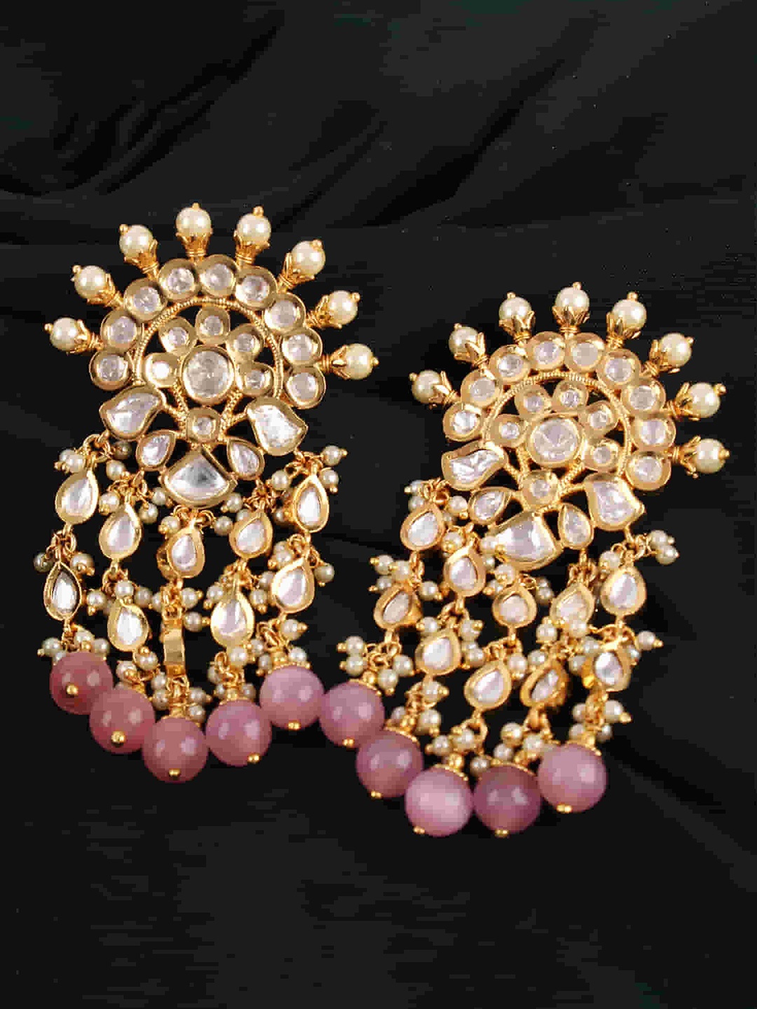 

Mirana Gold Plated Kundan Studded Drop Earrings