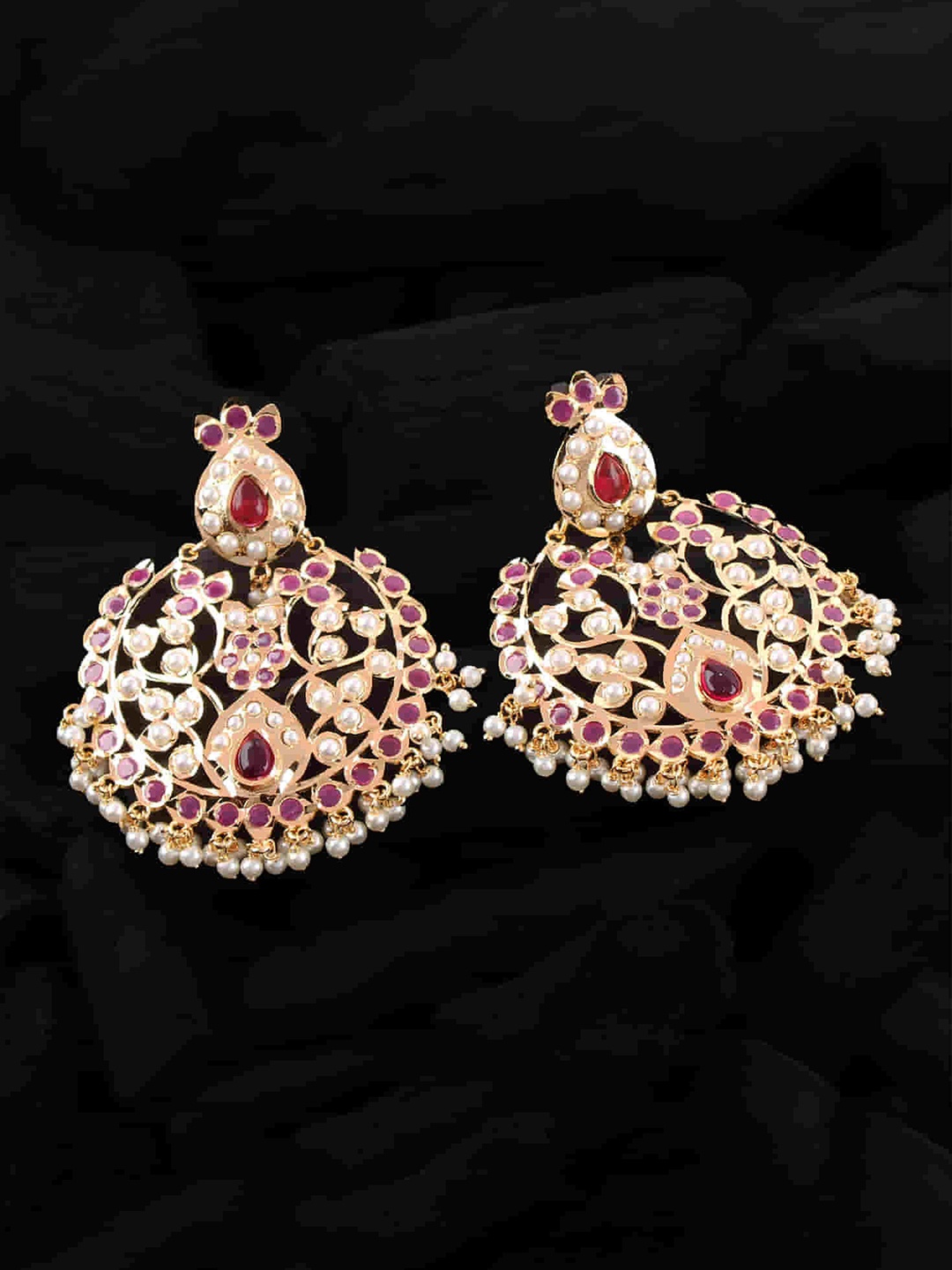 

Mirana Gold Plated Cubic Zirconia Studded Chandbalis