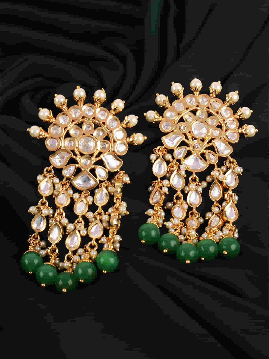 

Mirana Gold-Plated Cubic Zirconia Stone Studded Drop Earrings