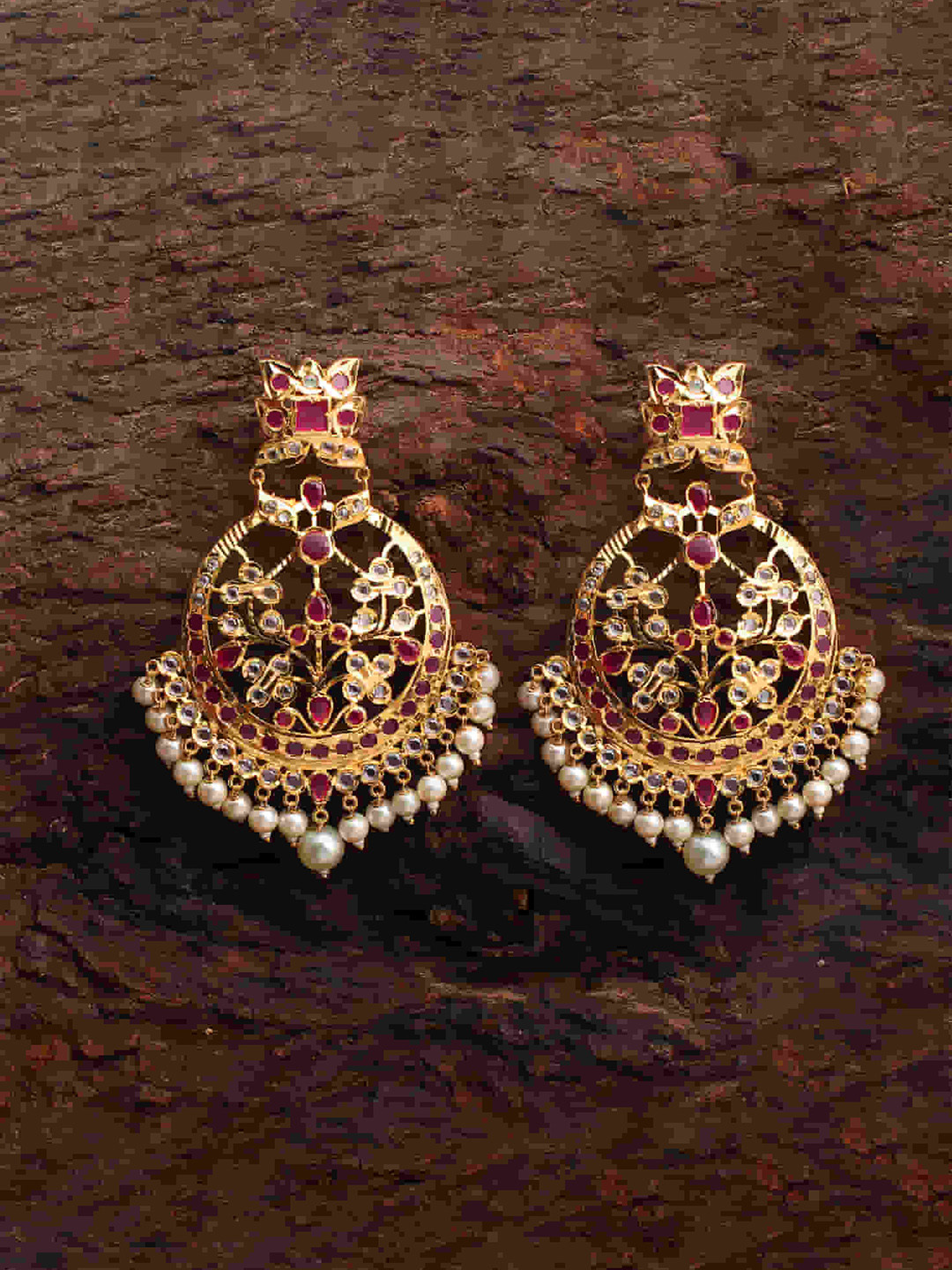 

Mirana Gold Plated CZ Studded Chandbalis