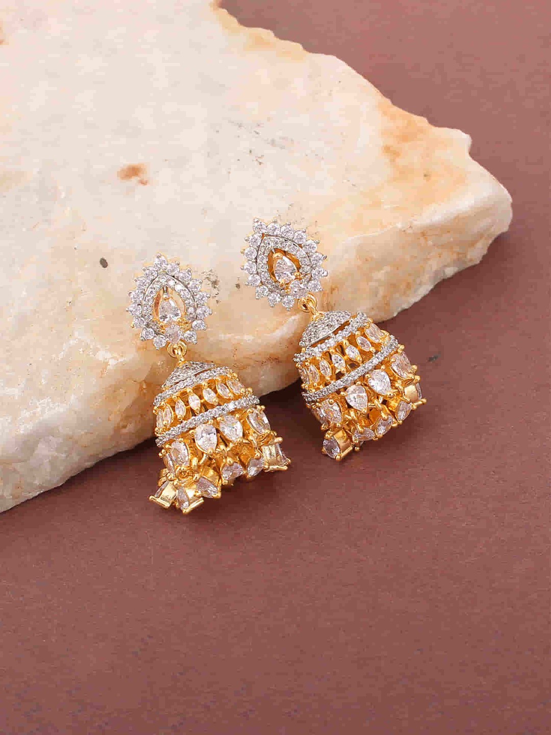

Mirana Gold-Plated Dome Shaped Jhumkas Earrings