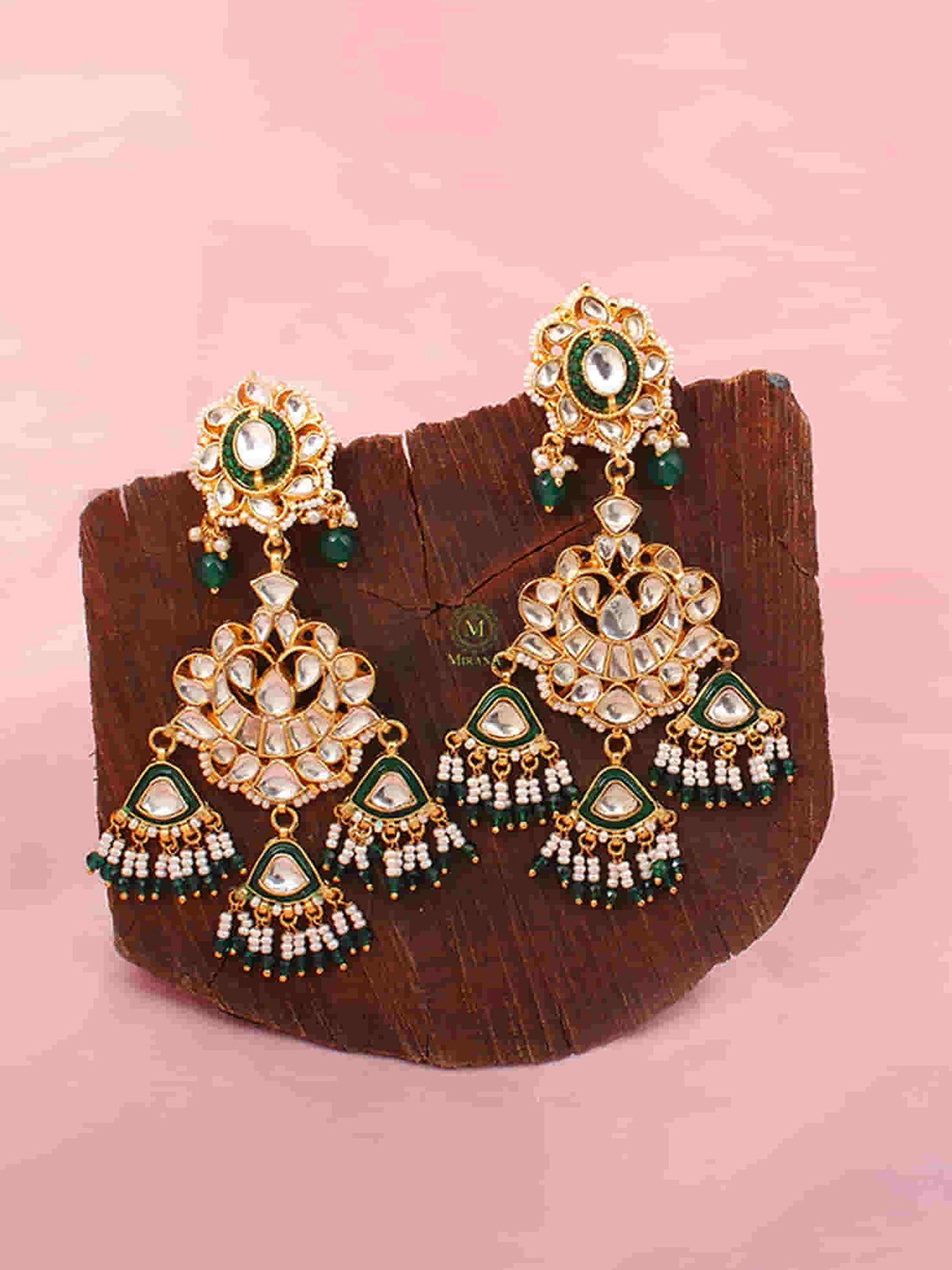

Mirana Gold Plated CZ Studded Drop Earrings