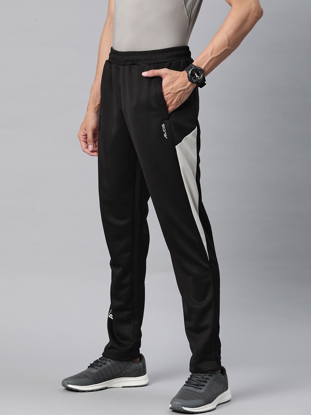 

Alcis Men Self Design Slim-Fit Track Pants, Black