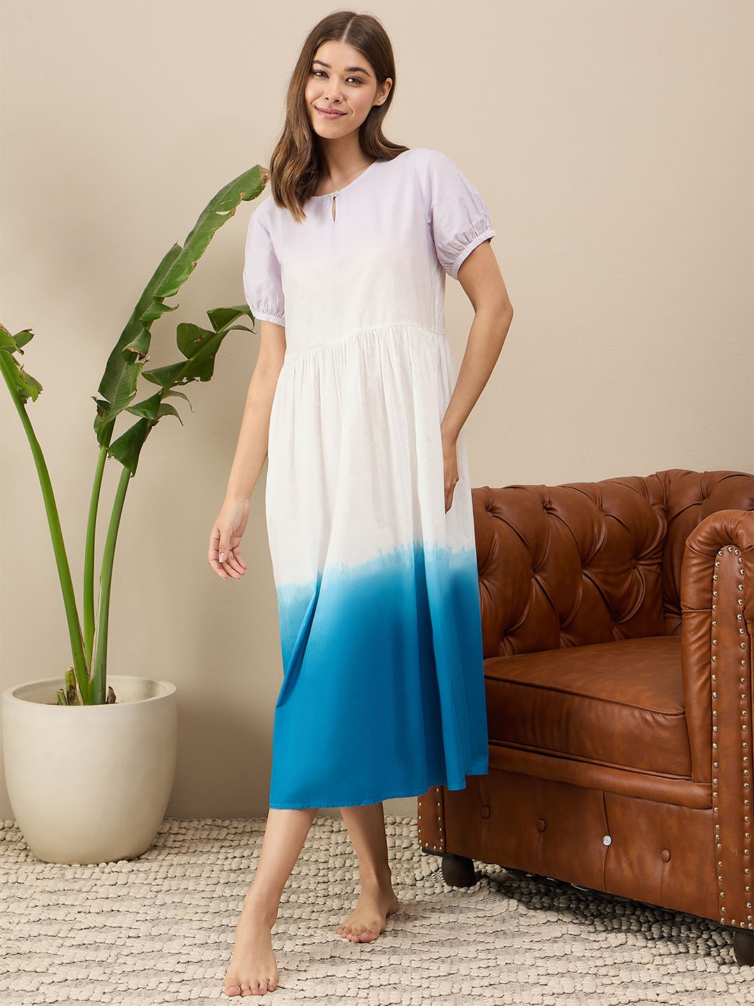 

July Cotton A-Line Dress, Lavender