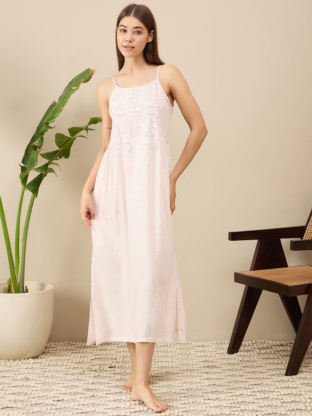 

July Pink Printed Nightdress