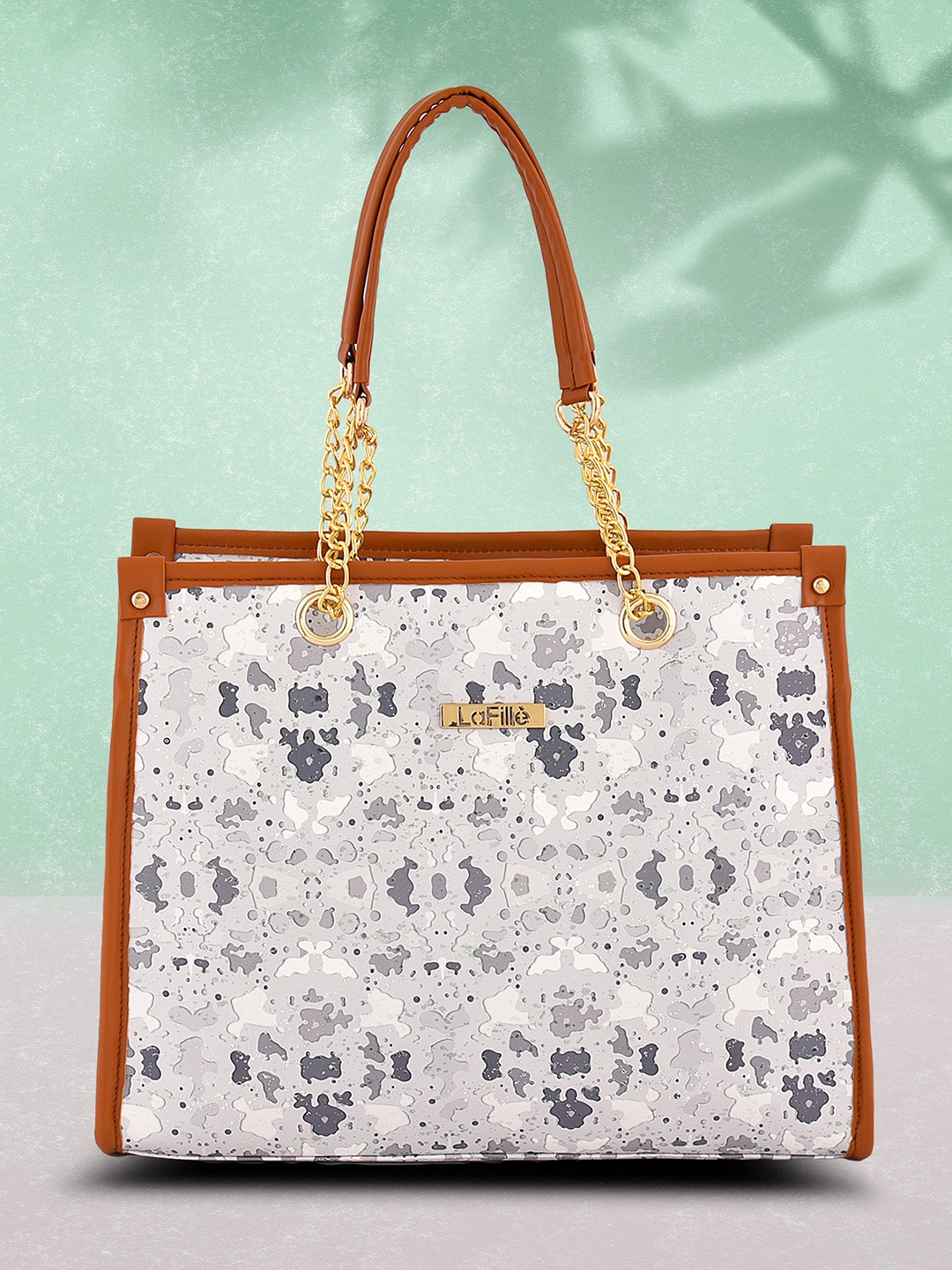 

LaFille Printed Shopper Tote Bag, Grey