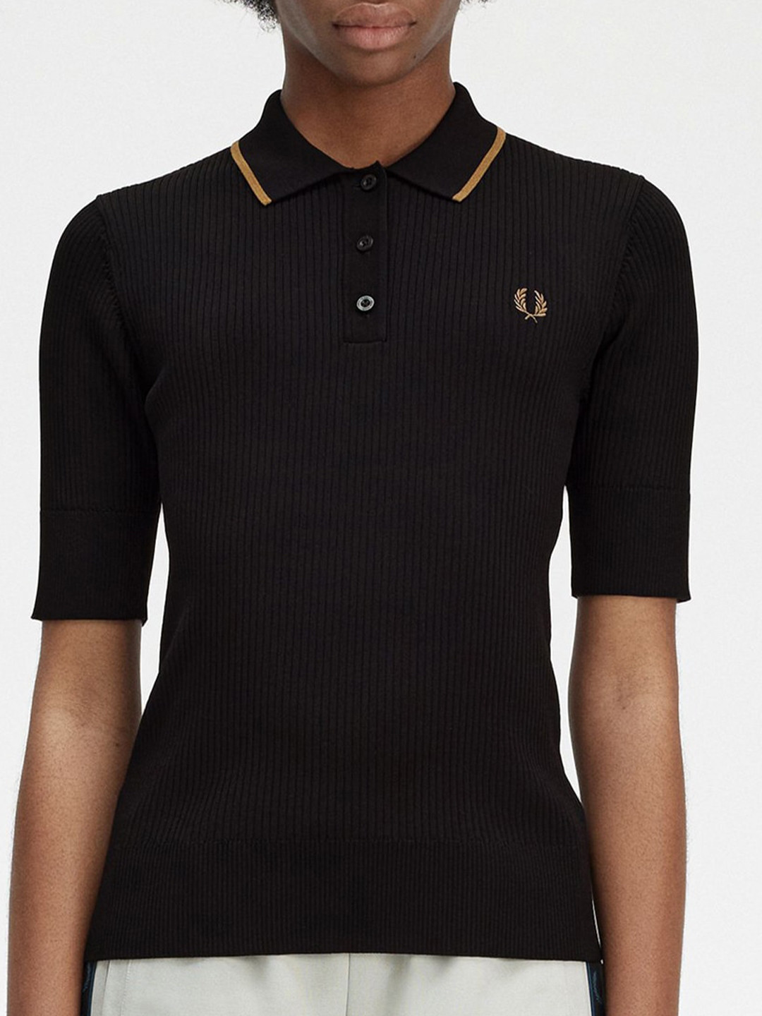 

Fred Perry Striped Polo Collar Slim Fit T-shirt, Black
