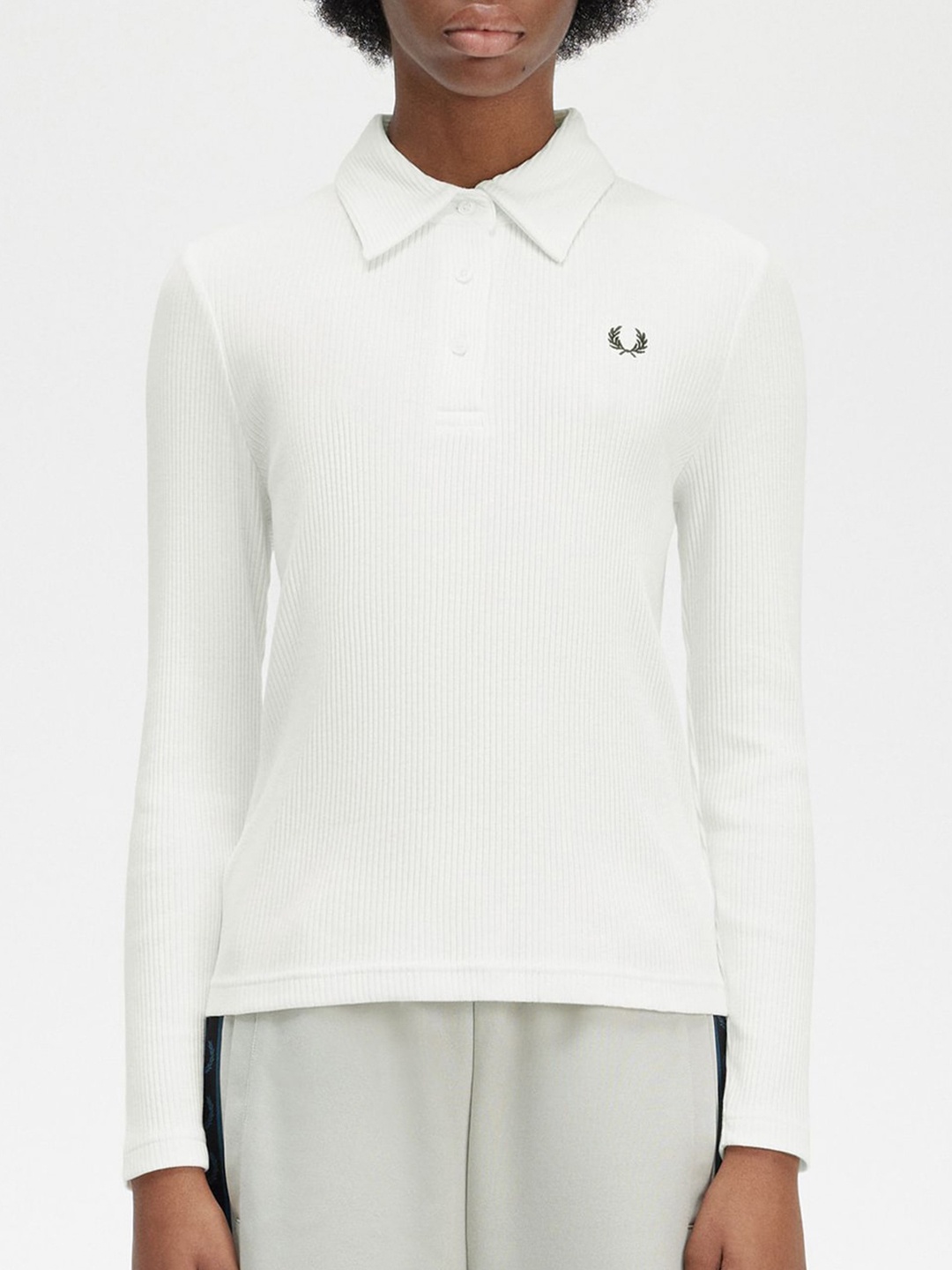 

Fred Perry Striped Polo Collar Cotton Slim Fit T-shirt, White