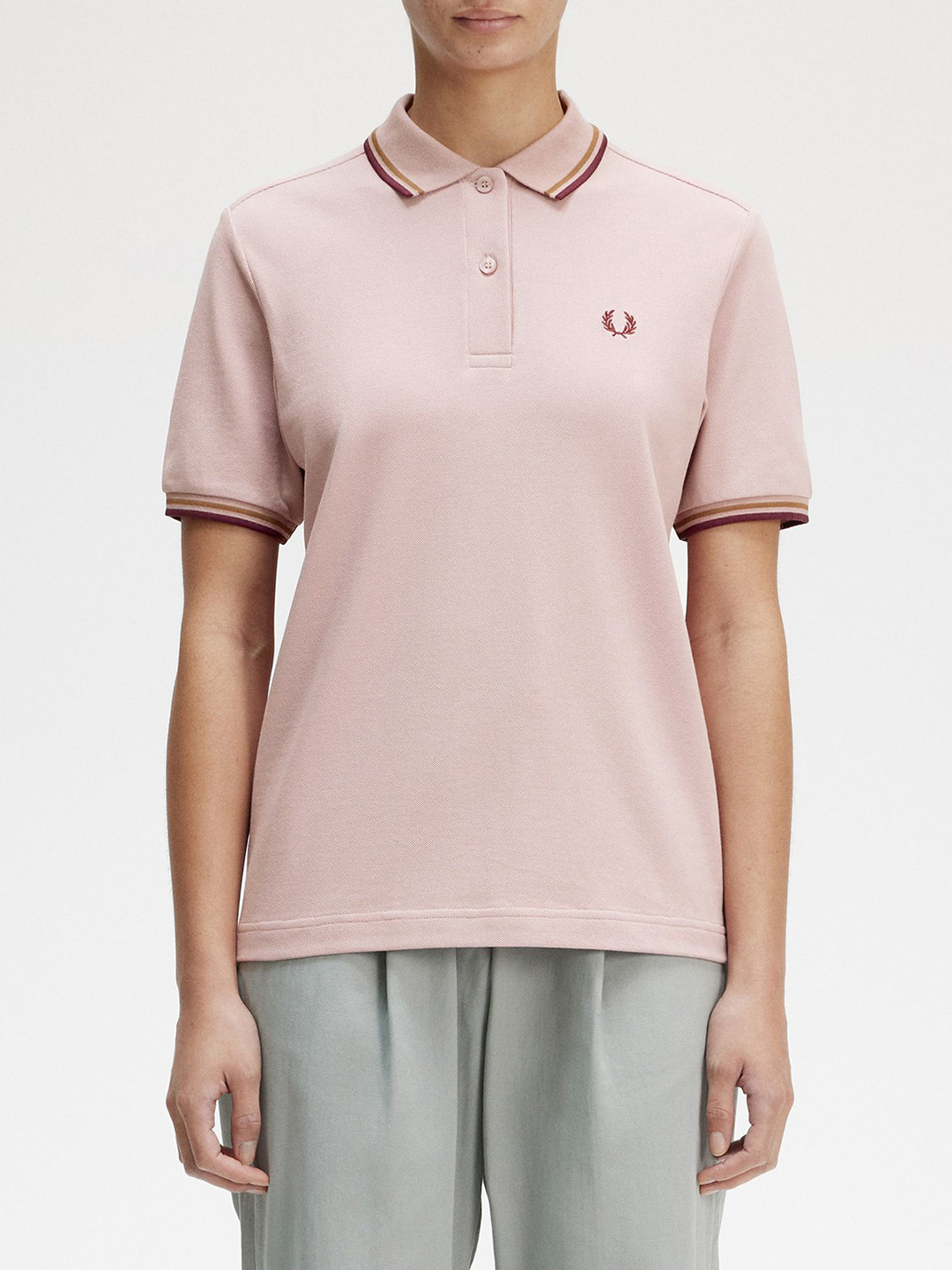 

Fred Perry Polo Collar Short Sleeves Regular Fit T-shirt, Pink