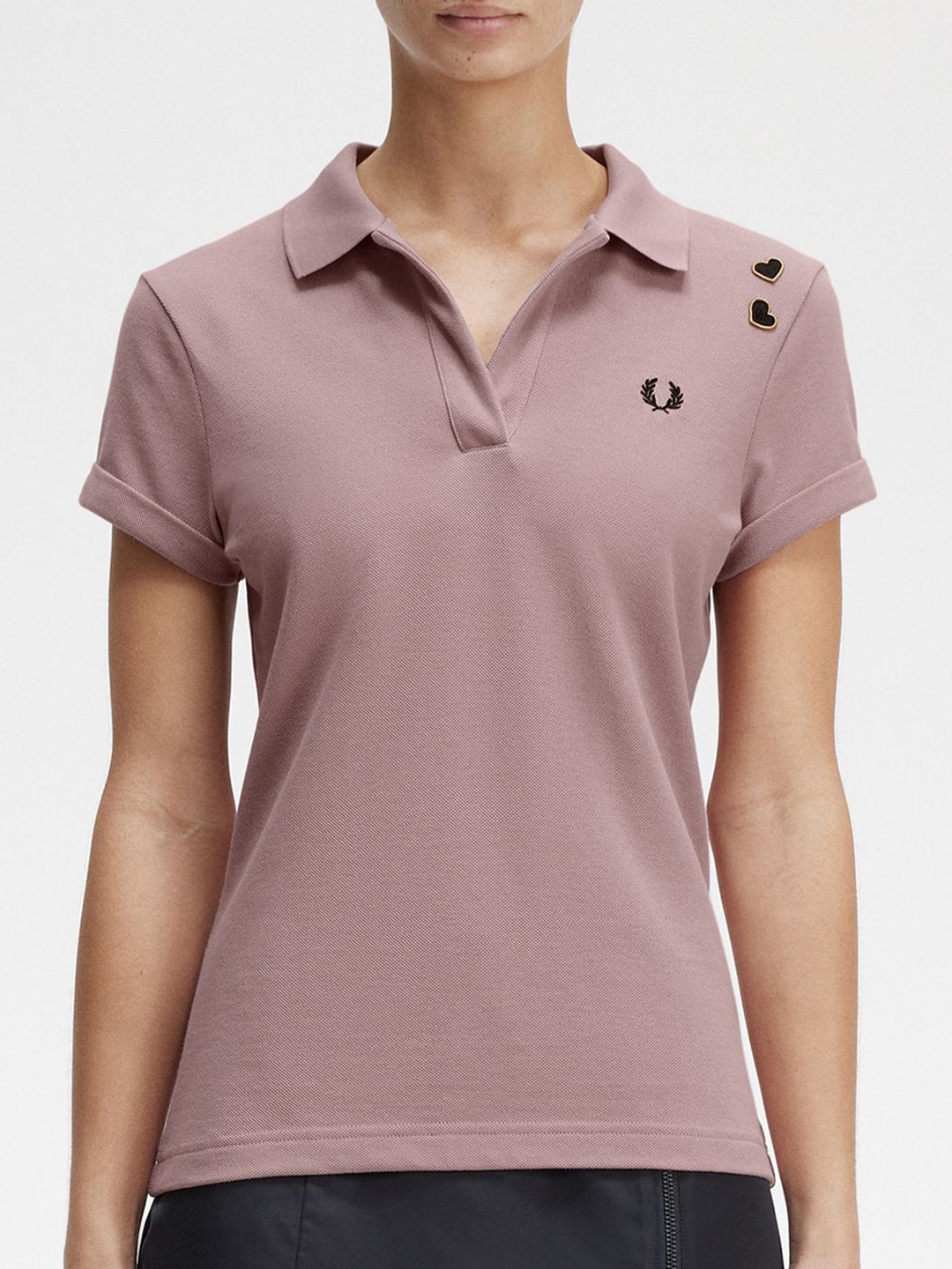 

Fred Perry Polo Collar Cotton T-shirt, Pink