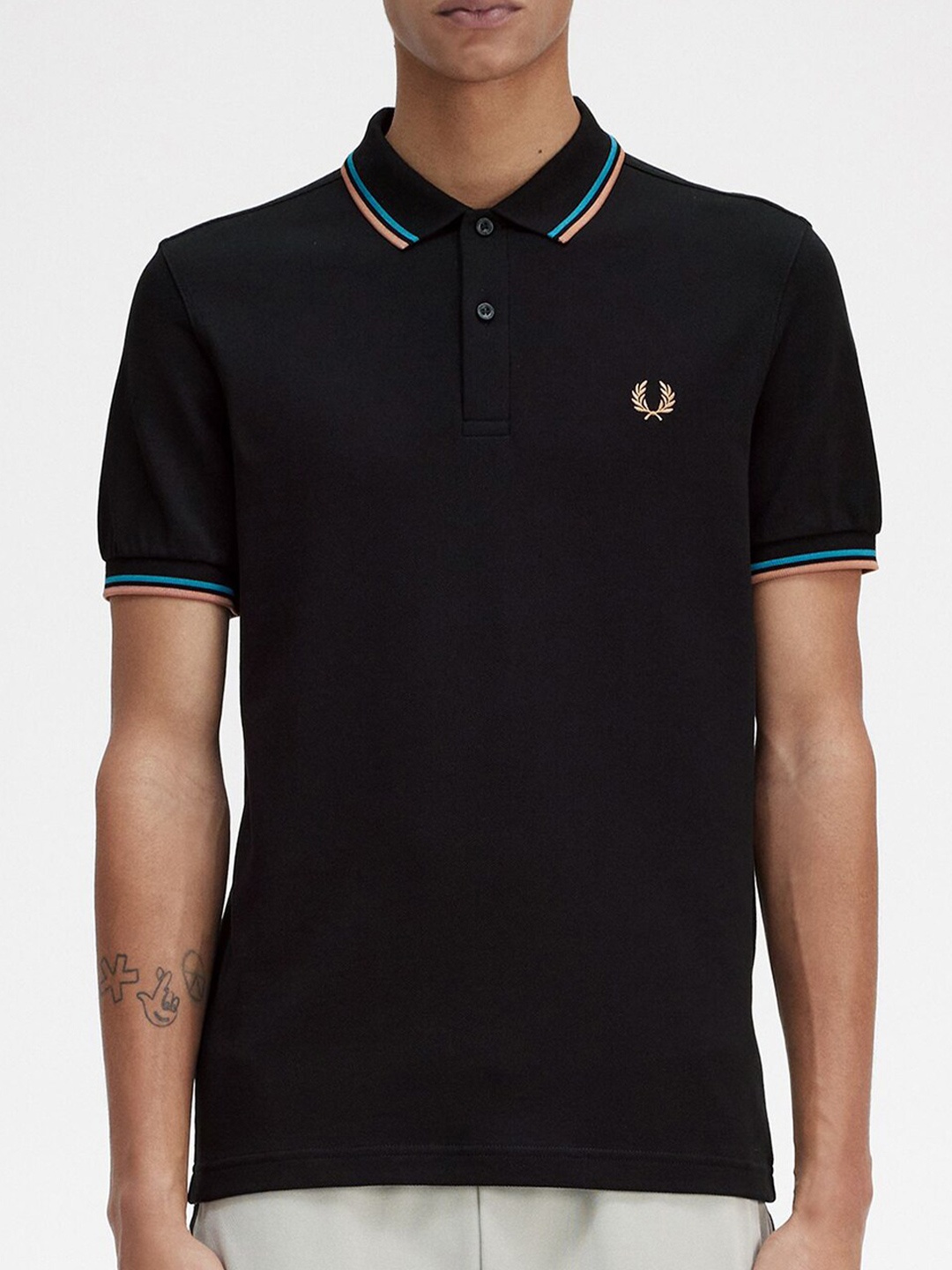 

Fred Perry Polo Collar Cotton T-shirt, Black