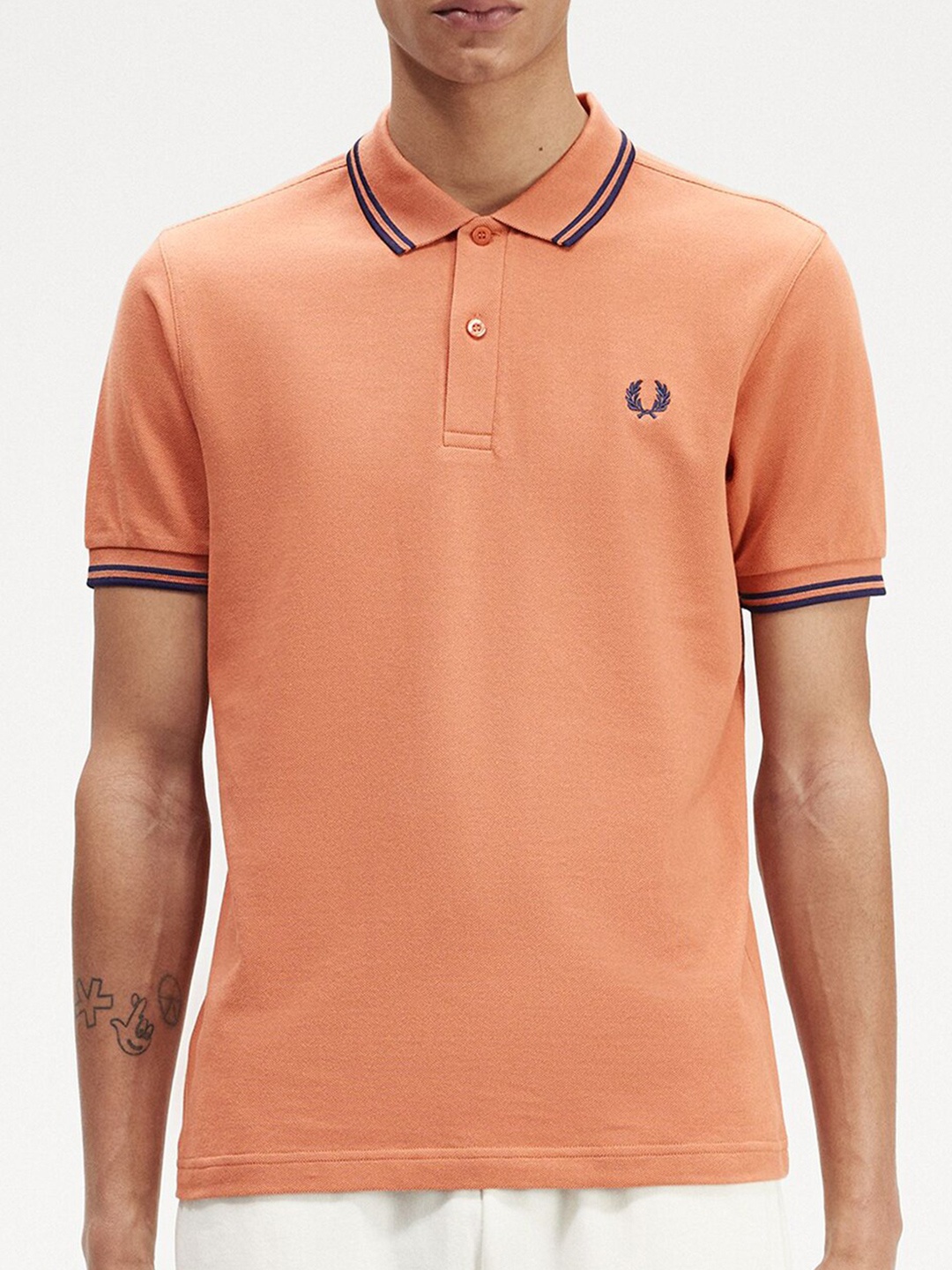 

Fred Perry Polo Collar Cotton T-shirt, Rust