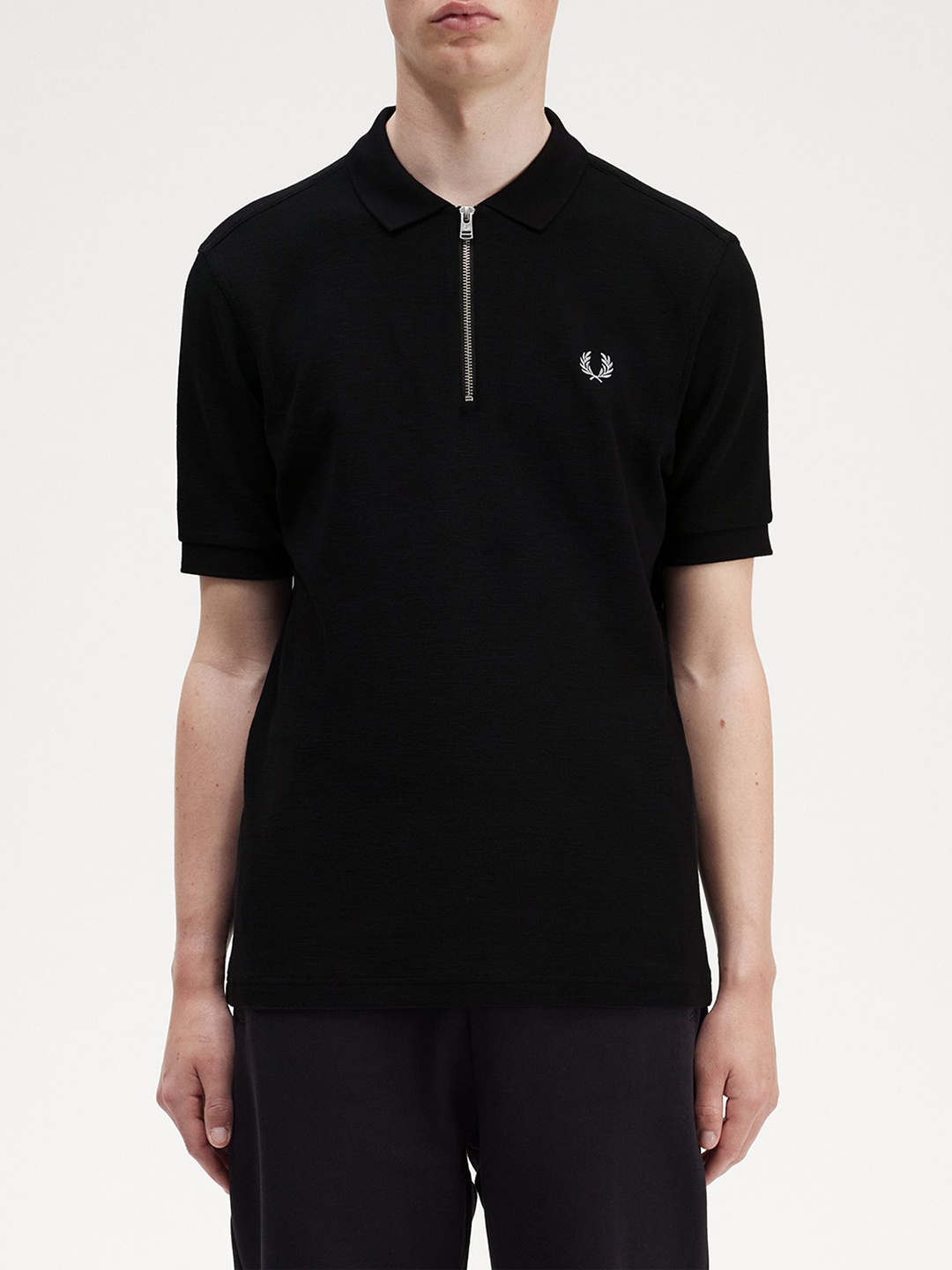 

Fred Perry Polo Collar Short Collar Cotton T-shirt, Black