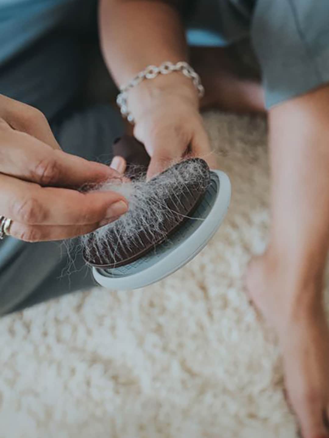 

HUNTER Brown Brush Pluck Self-Cleaning Spa Pet Comb