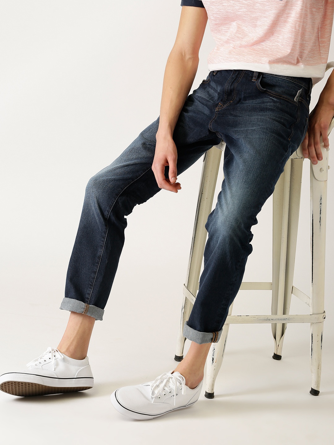 

ESPRIT Men Navy Blue Slim Fit Mid-Rise Clean Look Stretchable Jeans