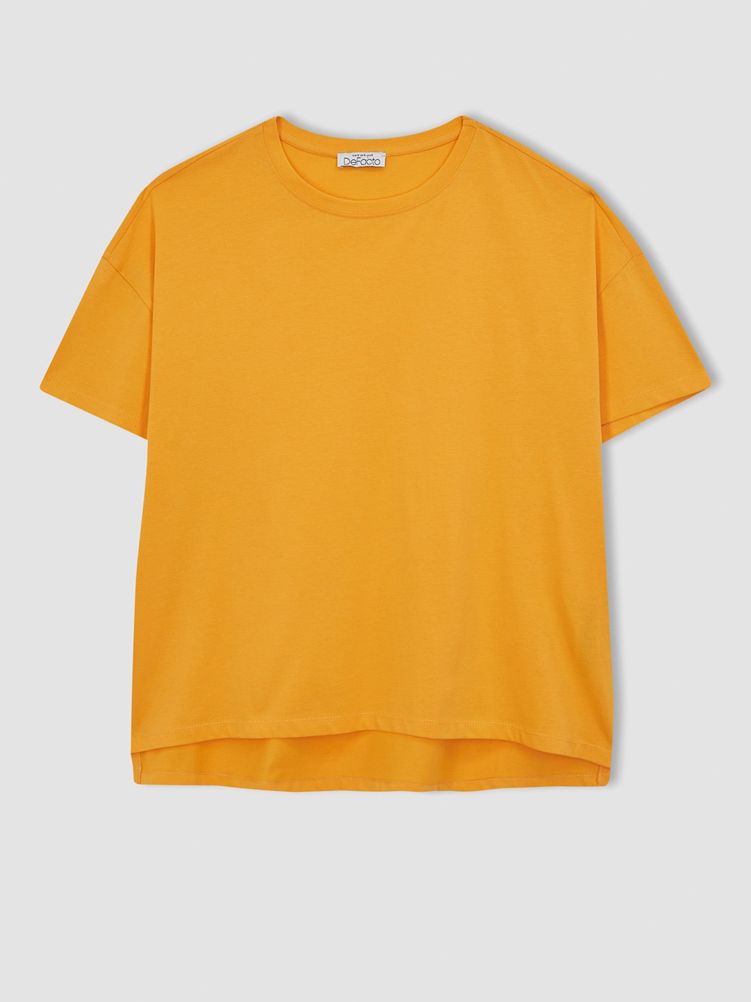 

DeFacto Short Sleeves Pure Cotton T-Shirt, Yellow