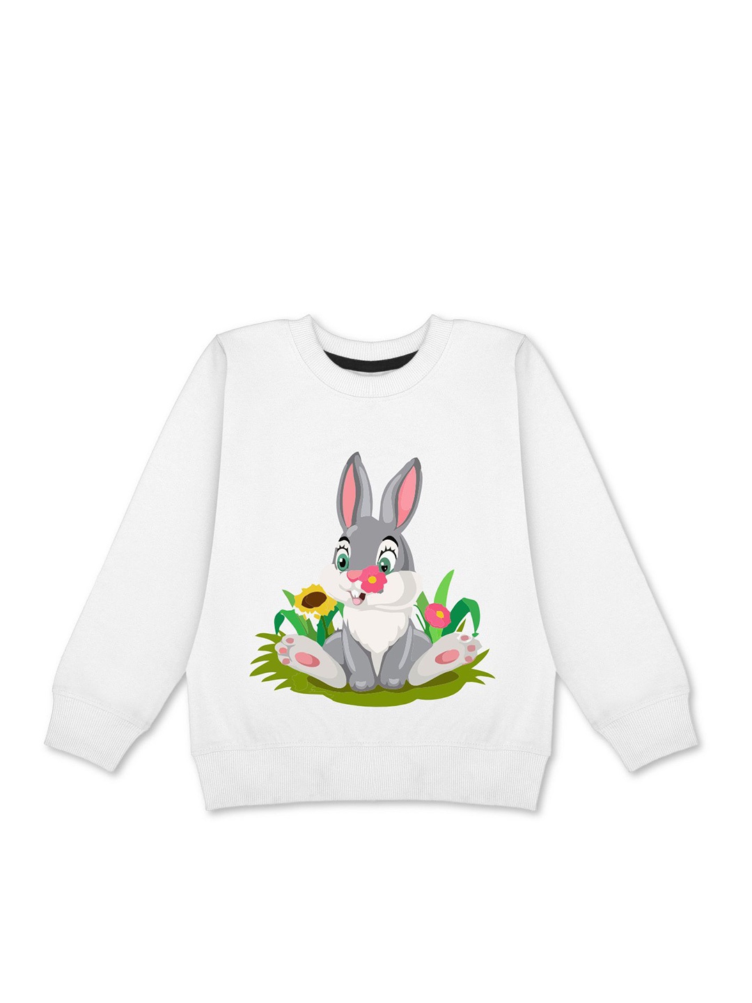 

HERE&NOW Girls White Graphic Printed Fleece Sweatshirt