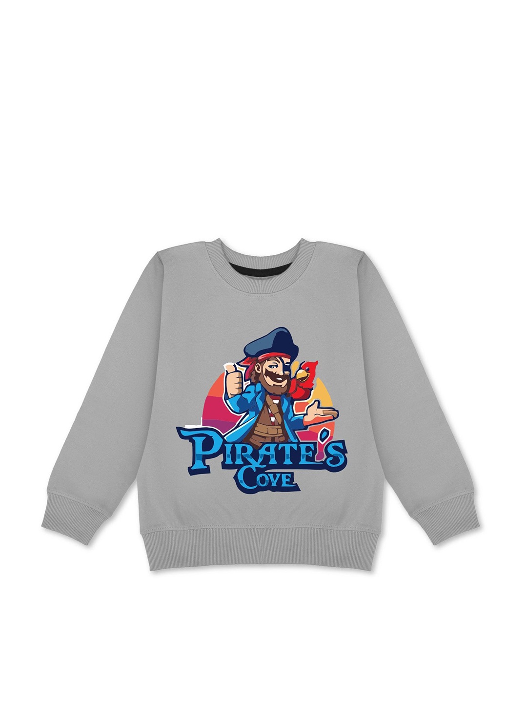 

HERE&NOW Boys Grey Graphic Printed Fleece Sweatshirt