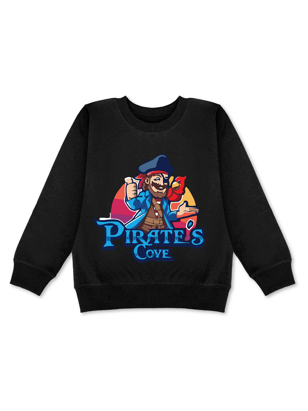 

HERE&NOW Boys Black Graphic Printed Fleece Sweatshirt