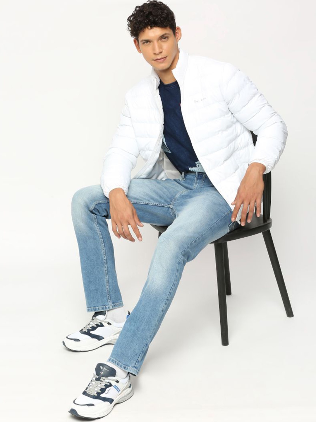 

Pepe Jeans Men Straight Fit Clean Look Stretchable Jeans, Blue