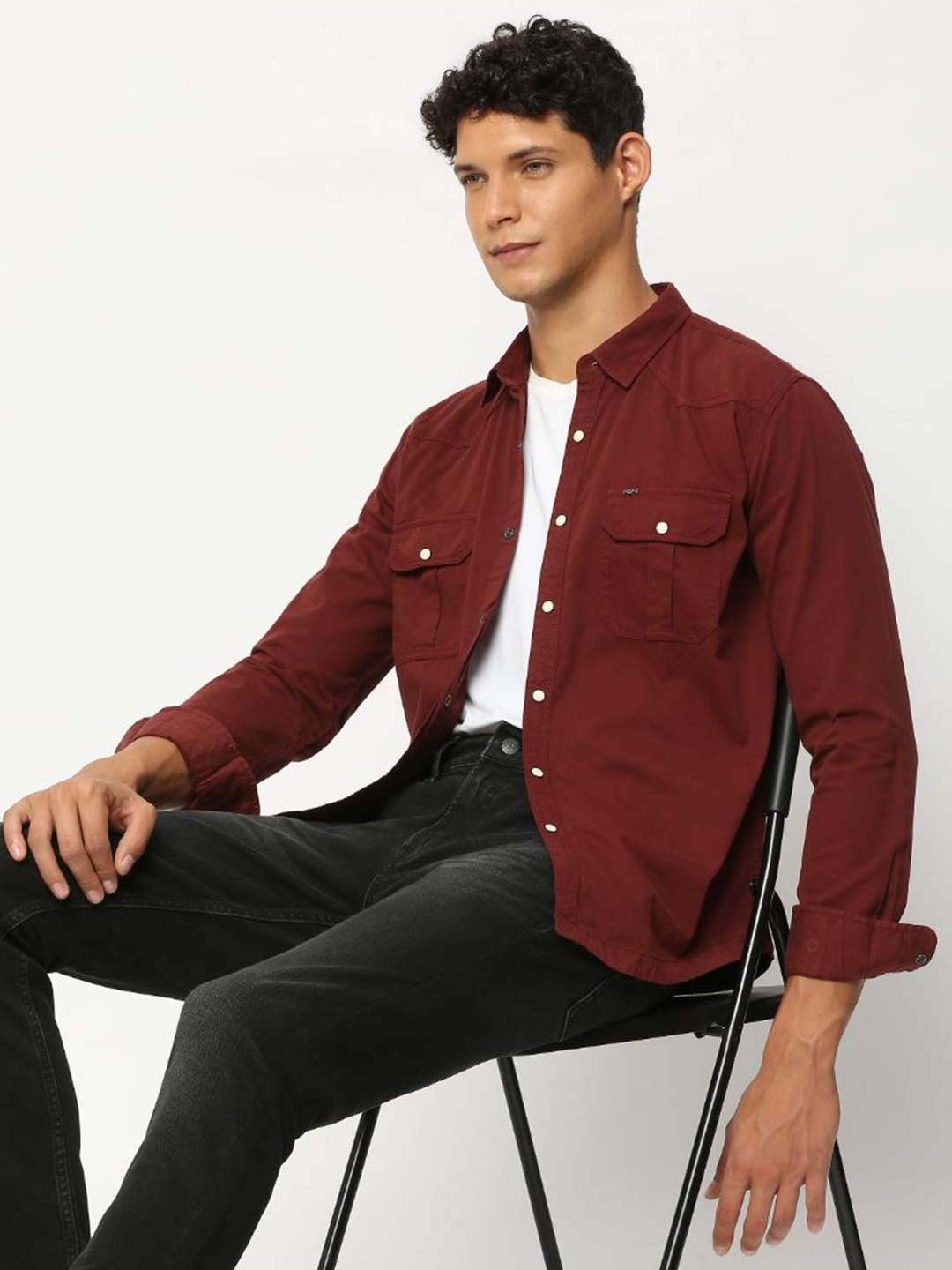 

Pepe Jeans Opaque Pure Cotton Casual Shirt, Red