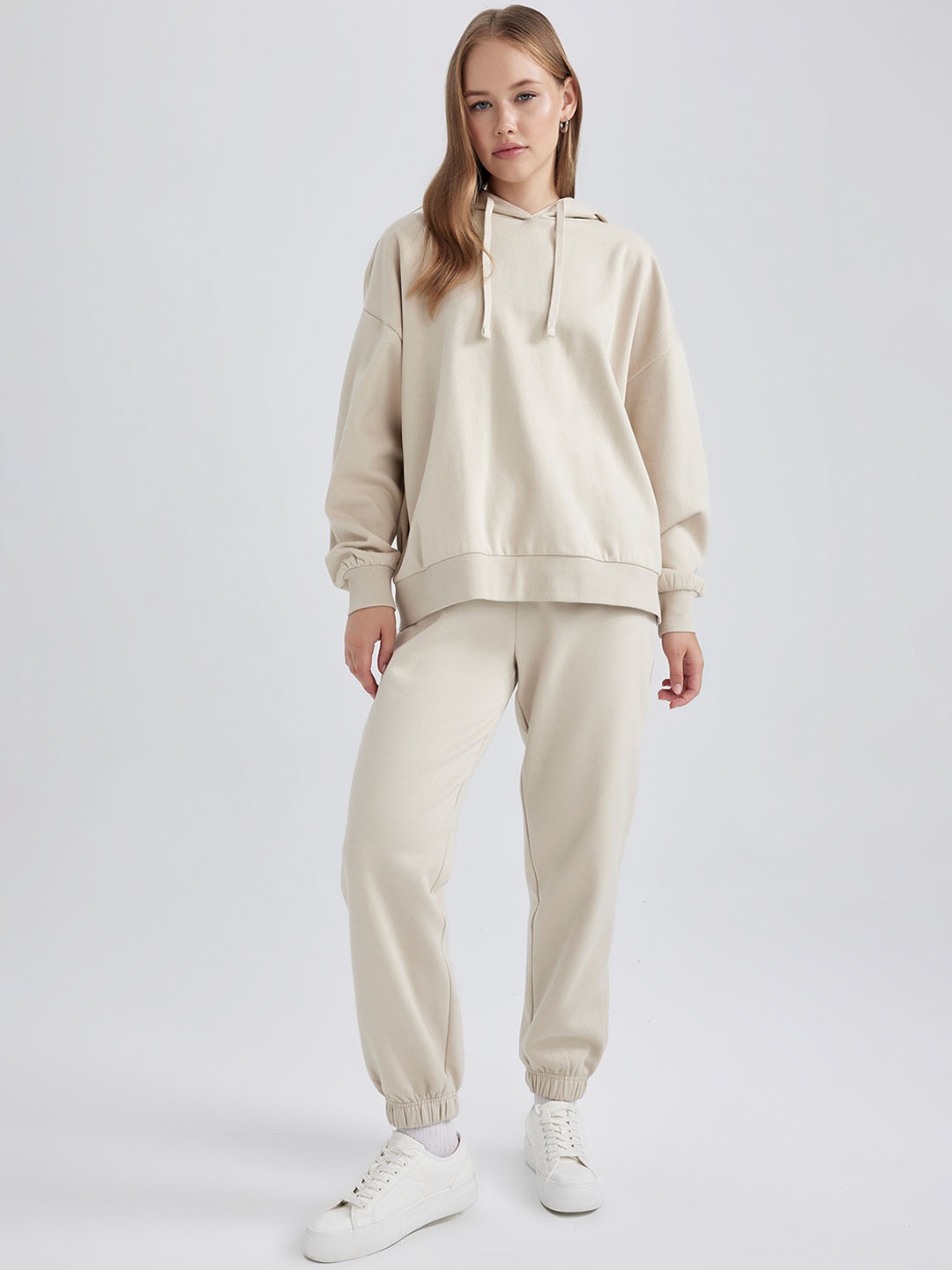 

DeFacto Women Mid Rise Joggers, Beige