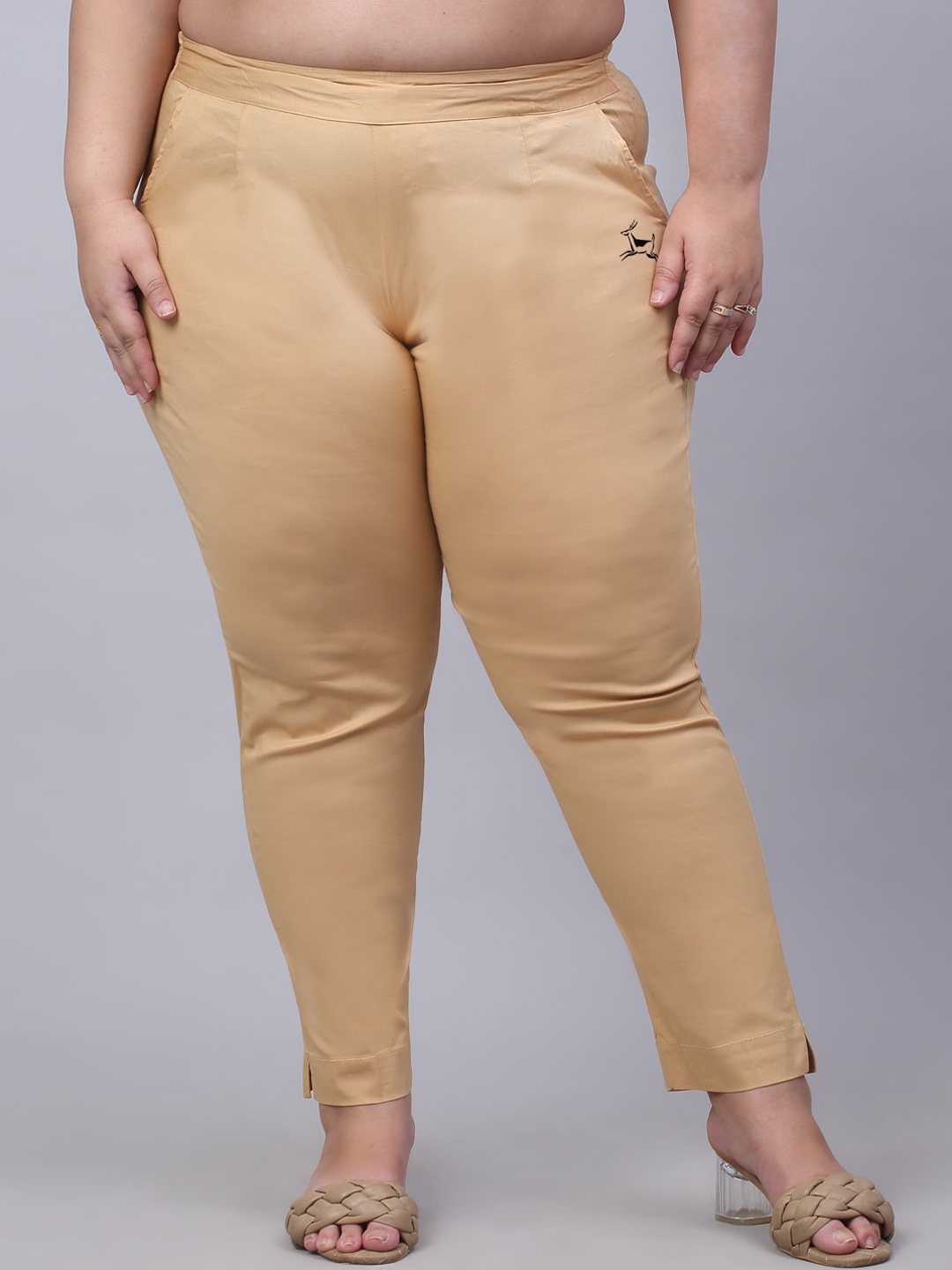 

Trend Level Women Plus Size Original Easy Wash Trousers, Beige