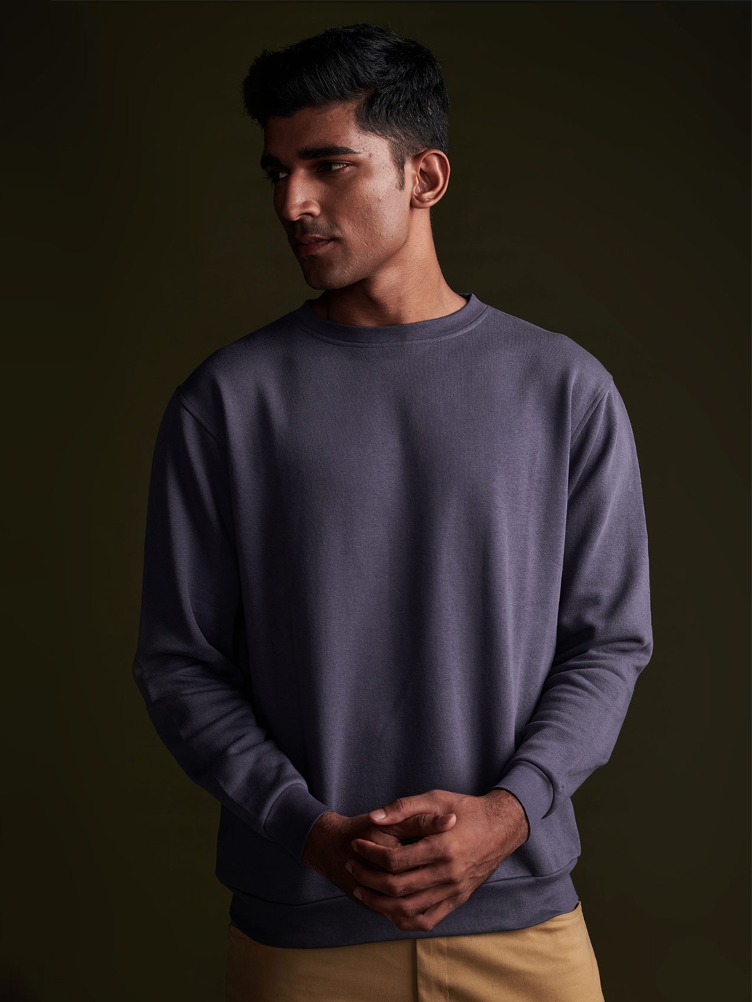 

Beyours Round Neck Cotton Sweatshirt, Charcoal