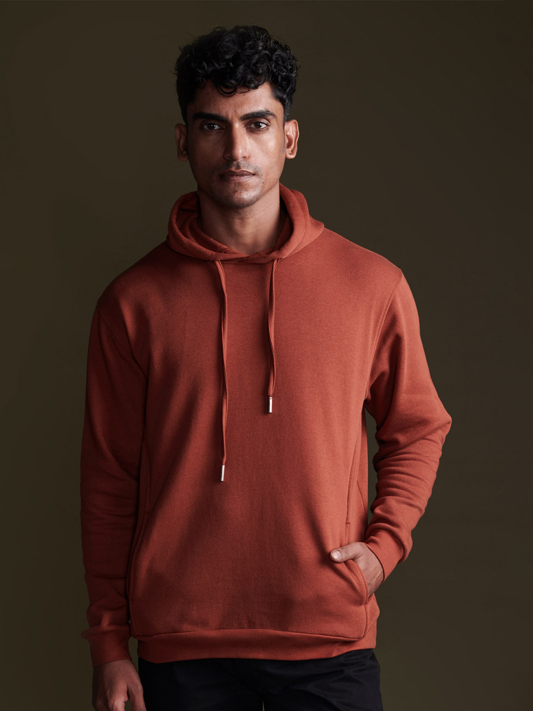 

Beyours Hooded Cotton Sweatshirt, Orange