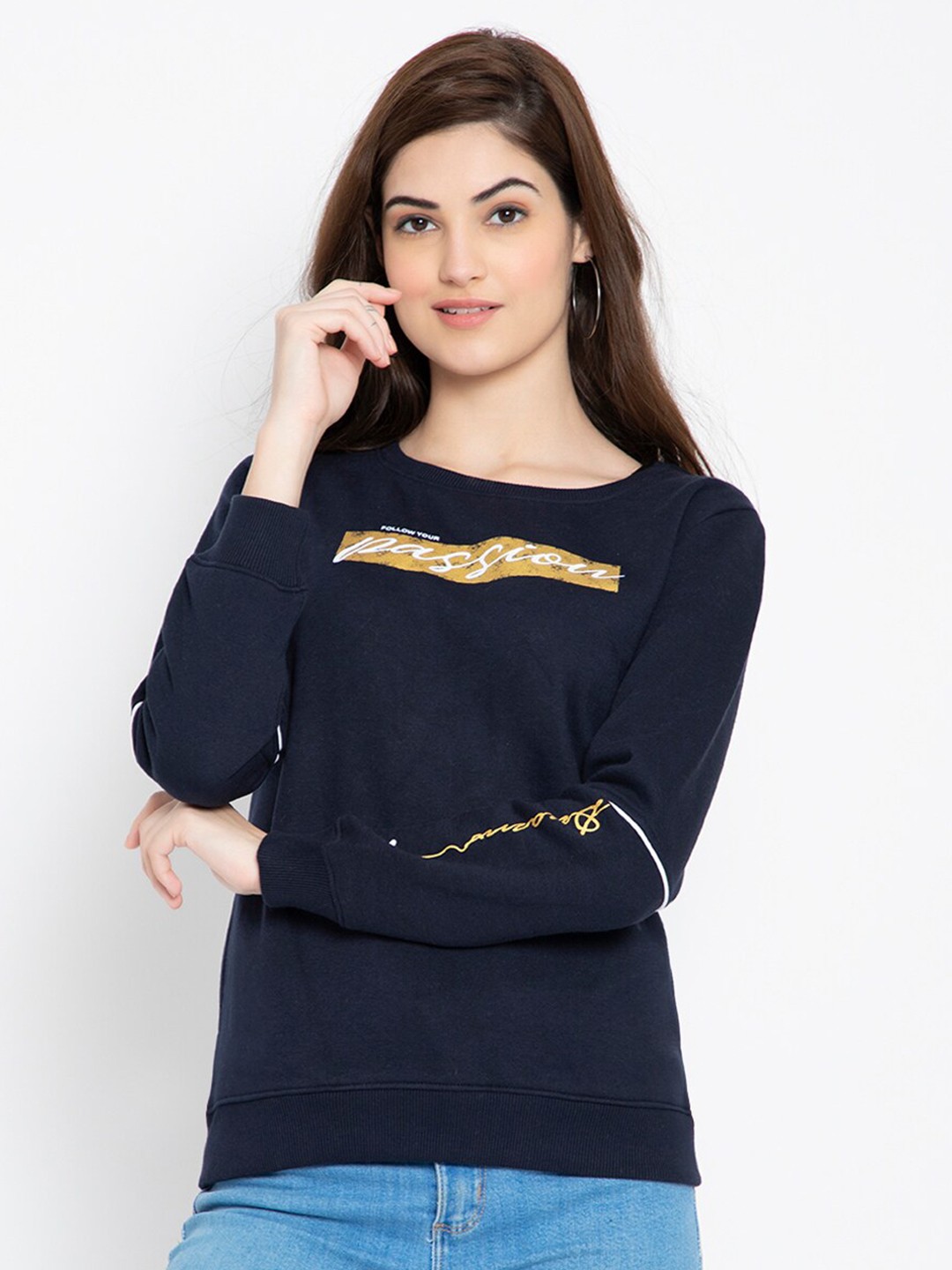 

FLOSBERRY Printed Fleece Sweatshirt, Blue
