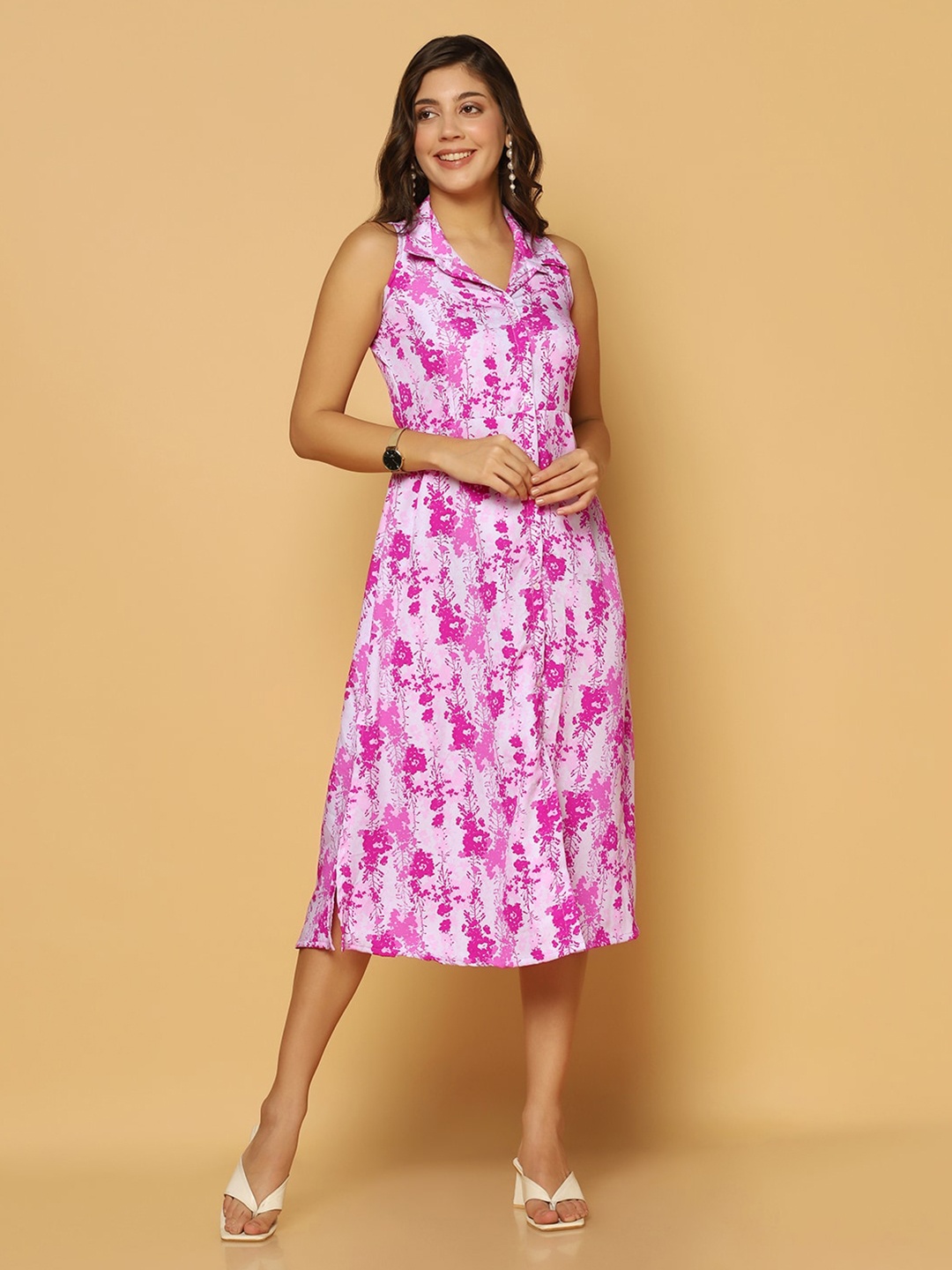 

FASHION DREAM Floral Print Midi Dress, Pink