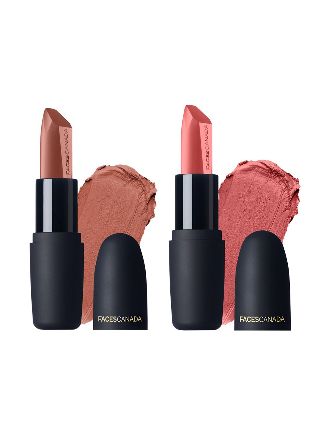 

FACES CANADA Set Of 2 Weightless Matte Lipstick - 4.5g Each - Buff Nude-Peach Candy, Multi