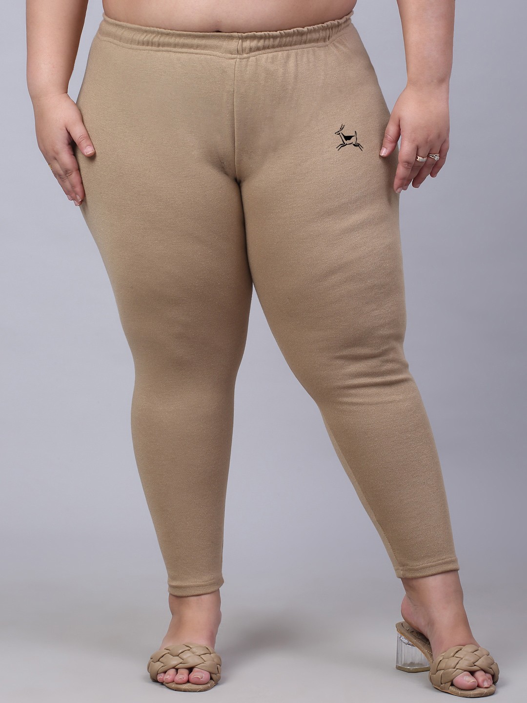 

Trend Level Plus Size Woolen Ankle Length Leggings, Beige