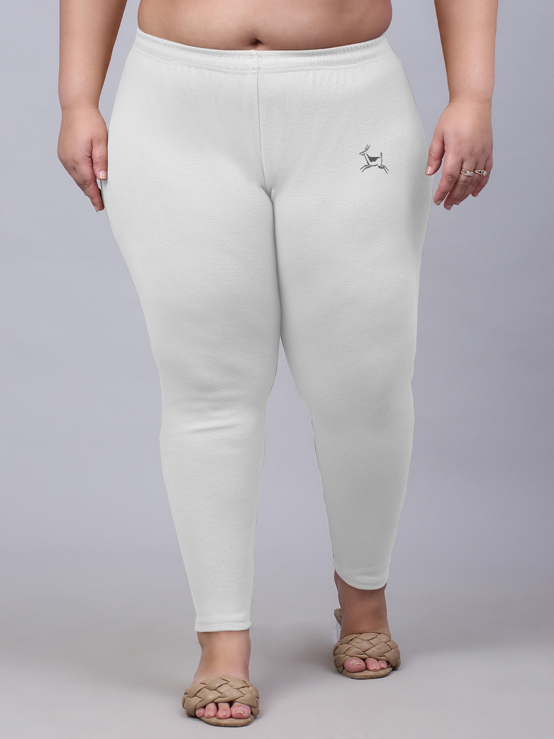

Trend Level Plus Size Woolen Ankle Length Leggings, White