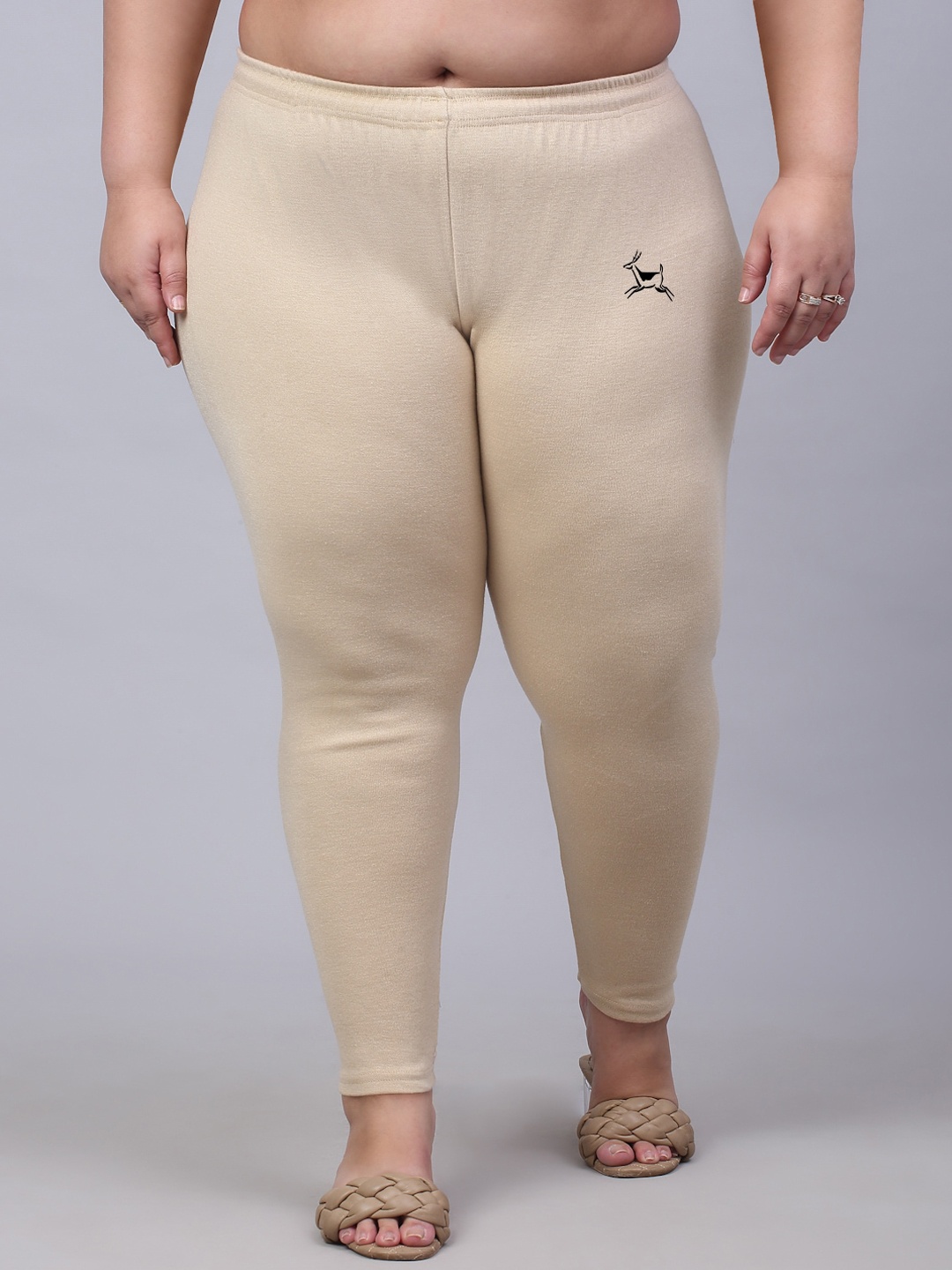 

Trend Level Plus Size Woolen Ankle Length Leggings, Beige