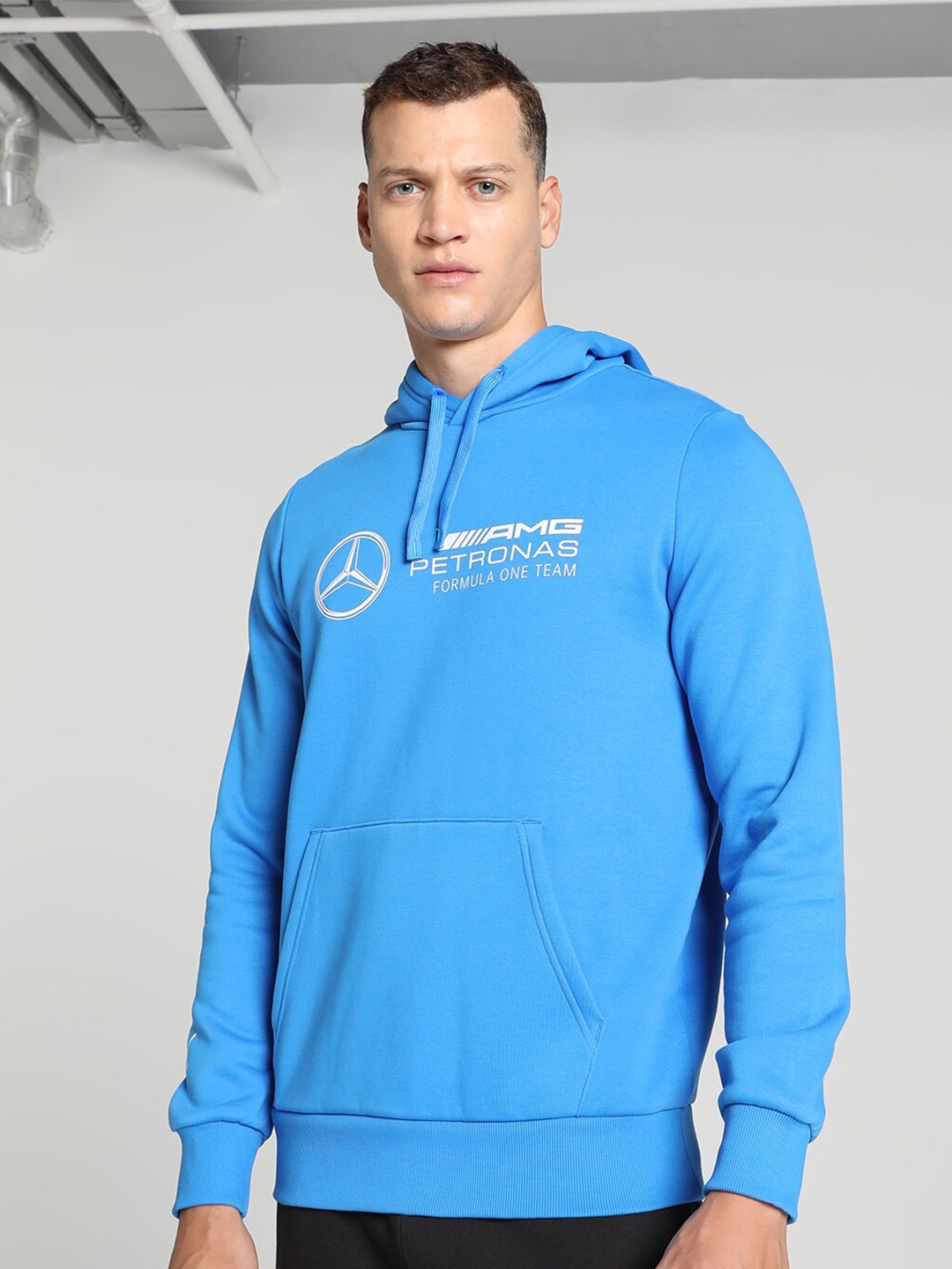 

PUMA Motorsport Mercedes-AMG PETRONAS Printed Hooded Pullover Sweatshirt, Blue