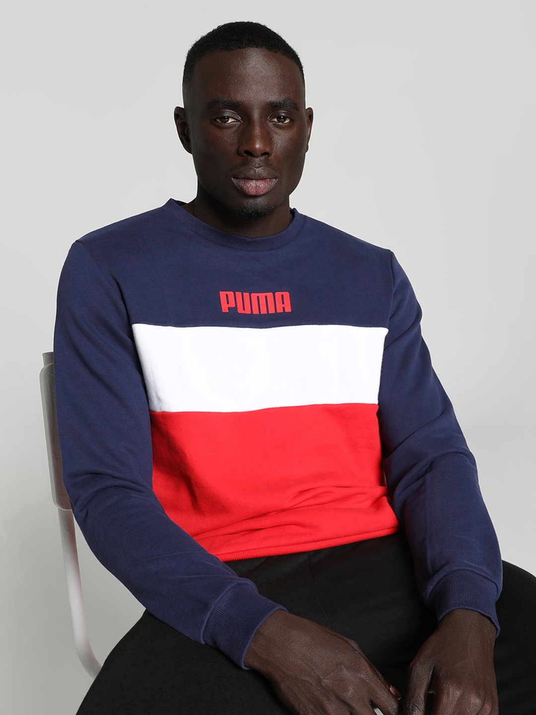 

Puma Colourblocked Crew Sweatshirt, Navy blue