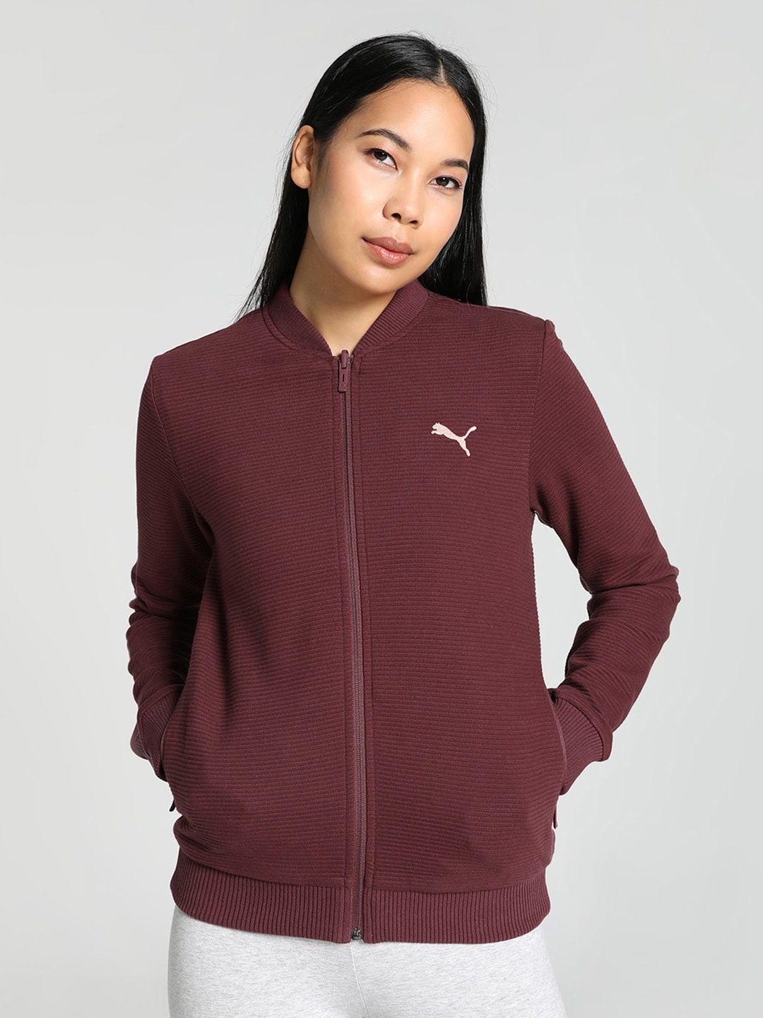 

Puma Reversible Full-Zip Cotton Sporty Jacket, Maroon