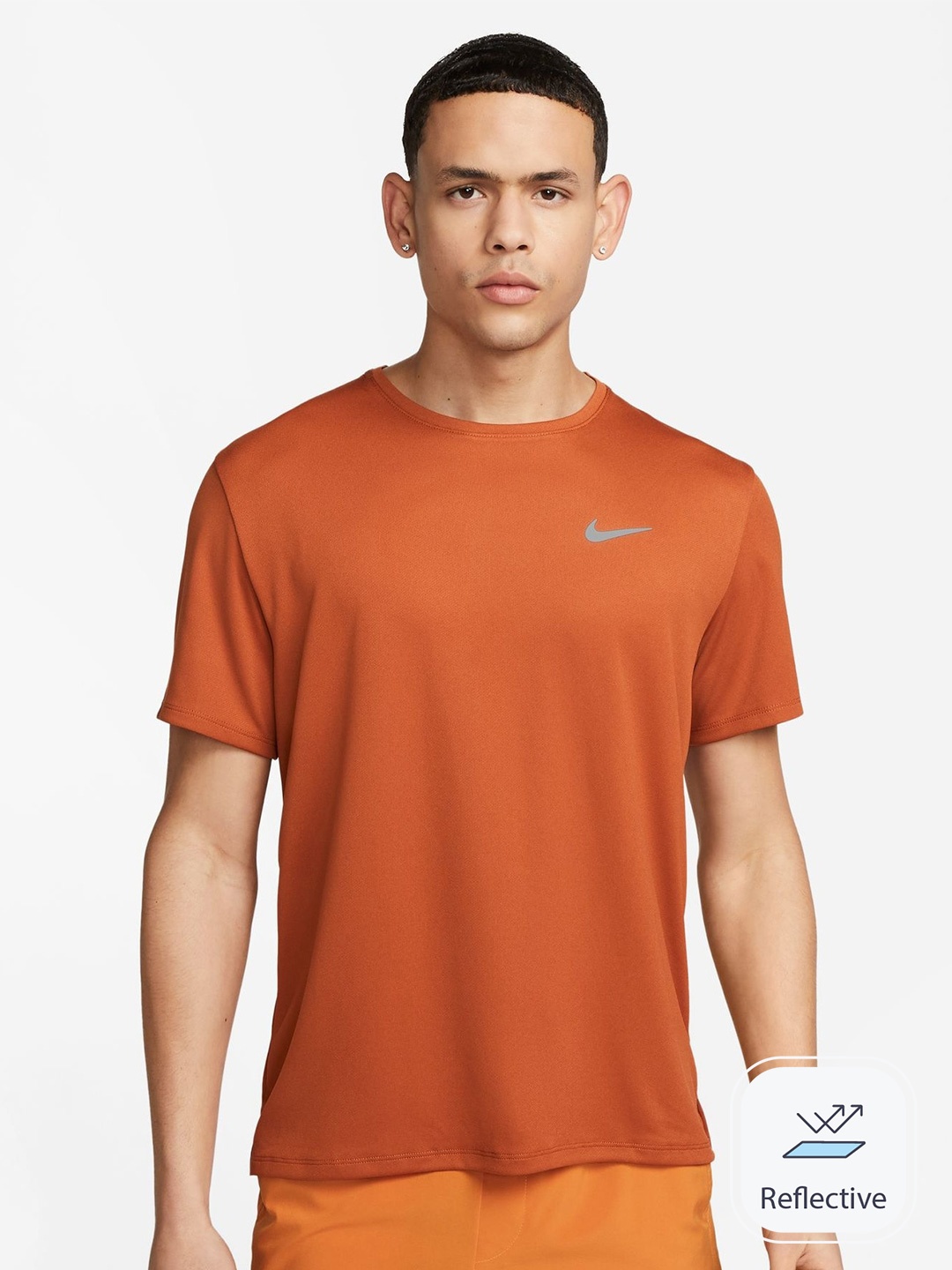 

Nike Dri-FIT UV Miler Short-Sleeves Running T-Shirt, Rust