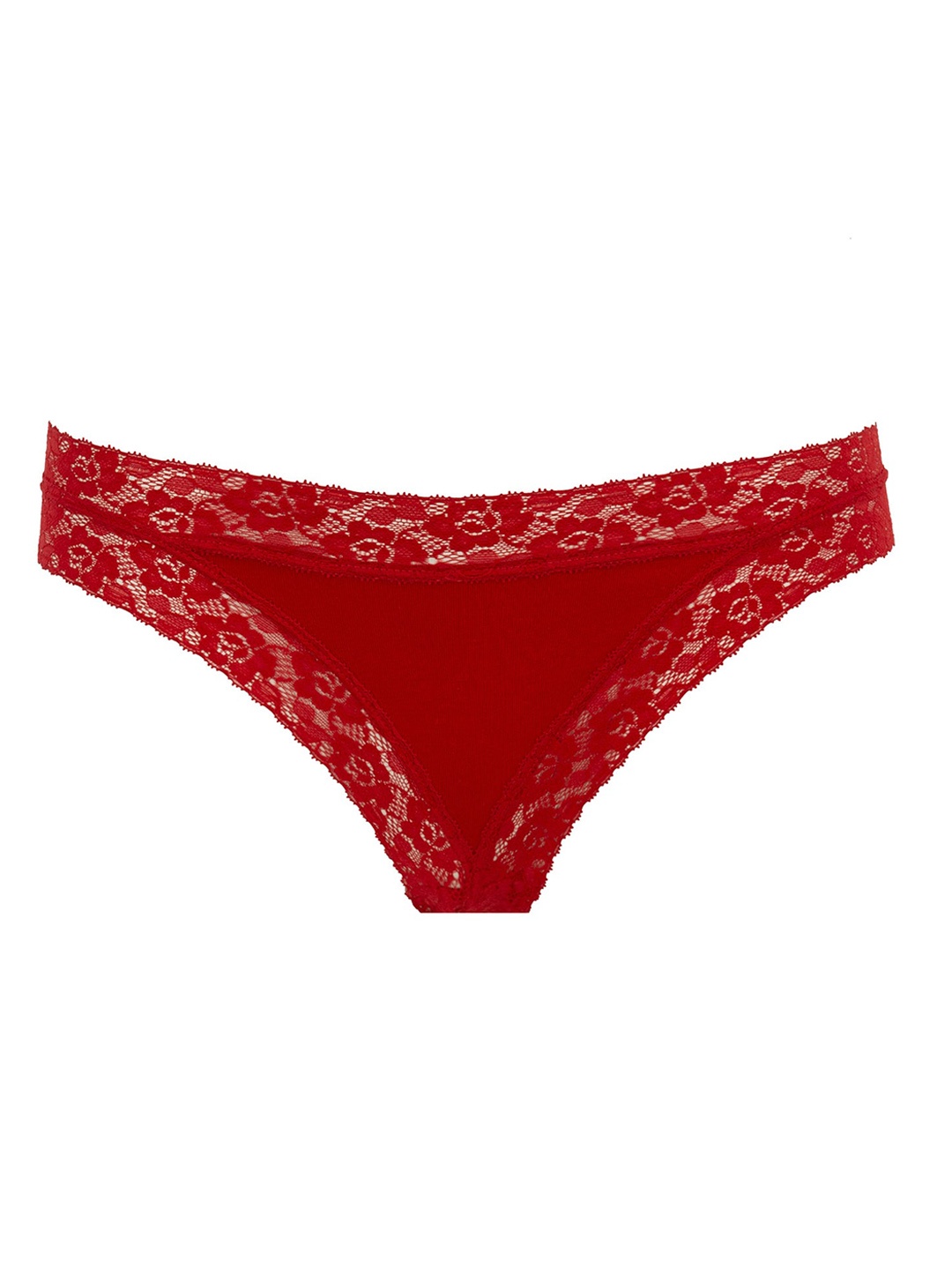 

DeFacto Self Design Lace Basic Briefs, Red