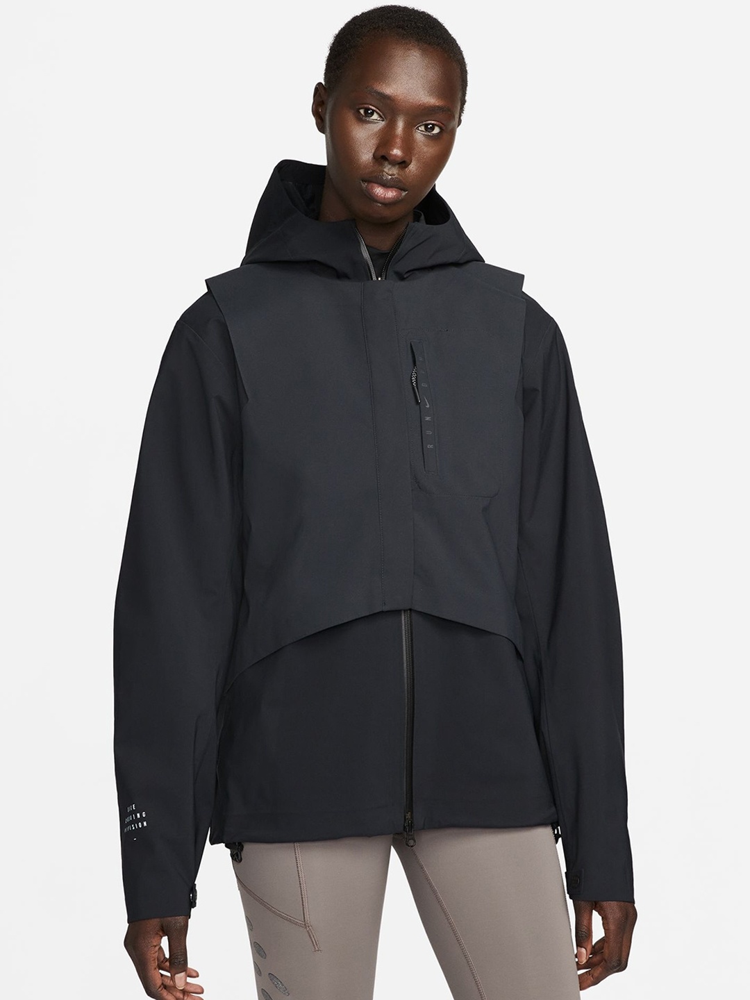 

Nike Storm-FIT Run Division Full-Zip Hooded Sporty Jacket, Black