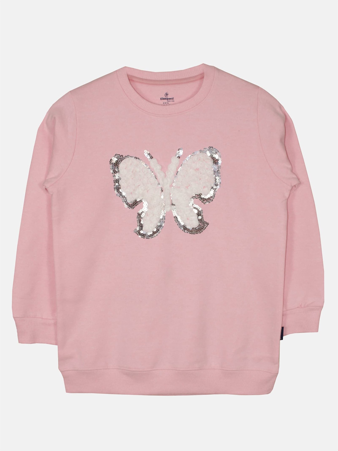 

KiddoPanti Girls Sequinned Applique Sweatshirt, Pink