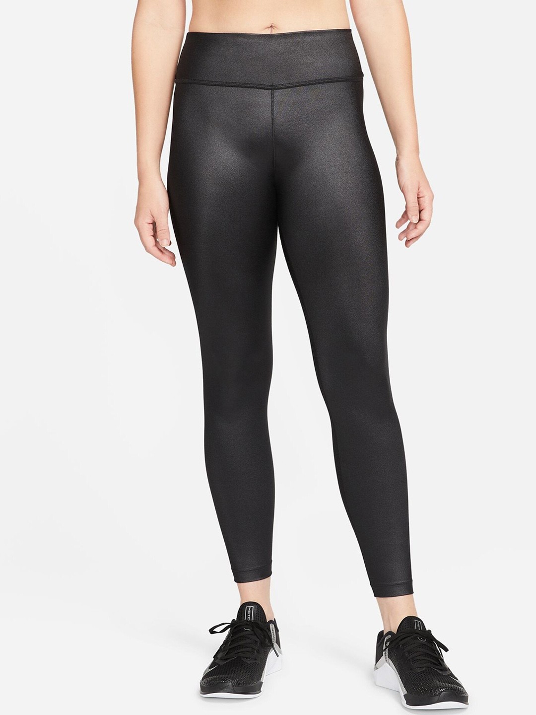 

Nike One Mid-Rise Slim-Fit Ankle-Length Sports Shine Tights, Black