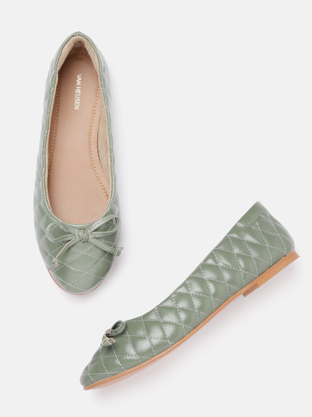 

Van Heusen Woman Textured Ballerinas with Bow Detail, Olive