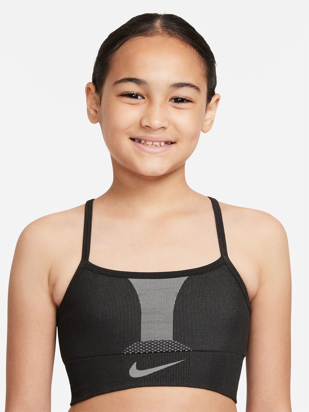 

Nike Printed Dri-Fit Sports Bra With All Day Comfort, Black