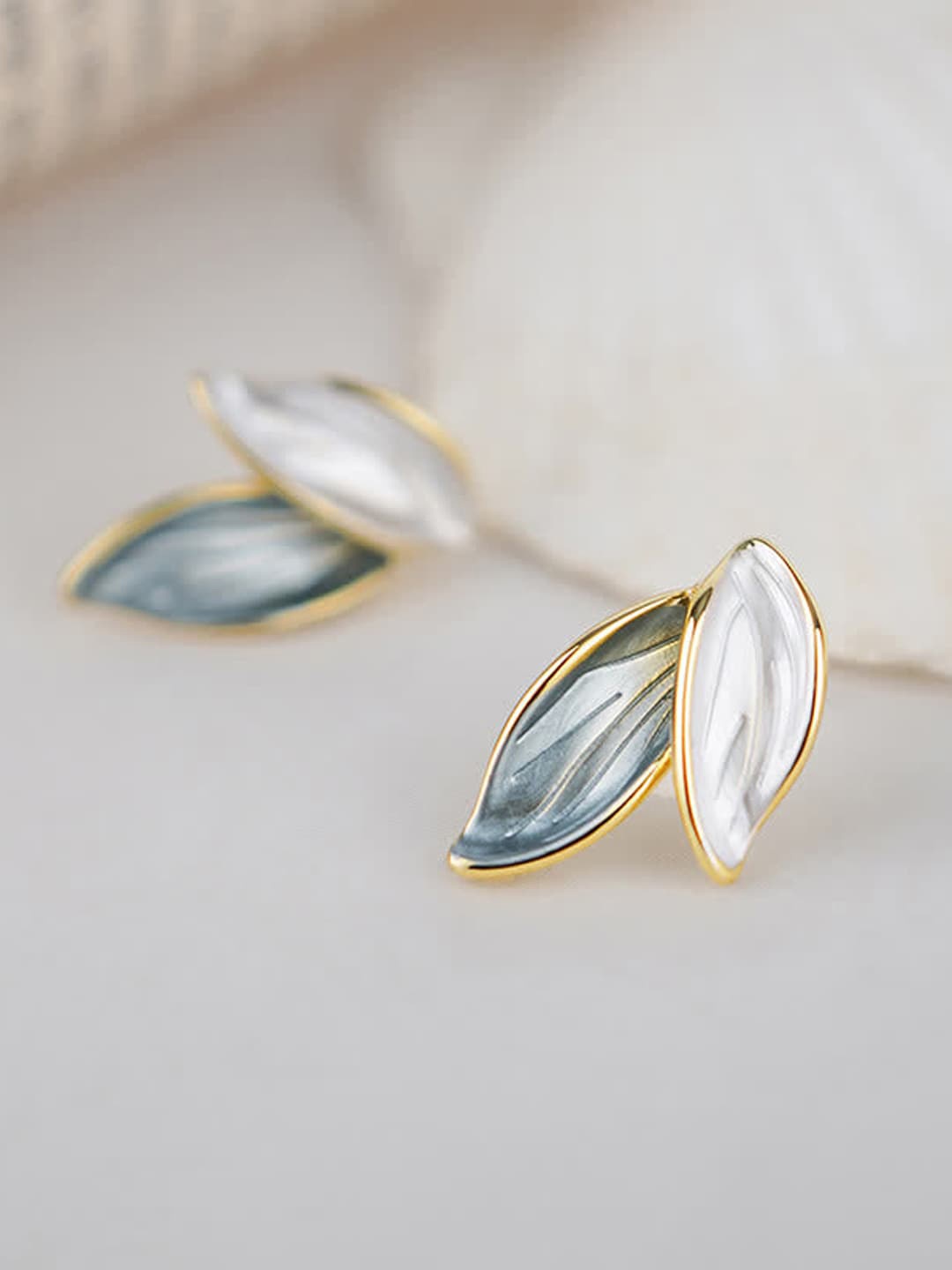 

VAGHBHATT Gold Plated Leaf Shape Stud Earrings