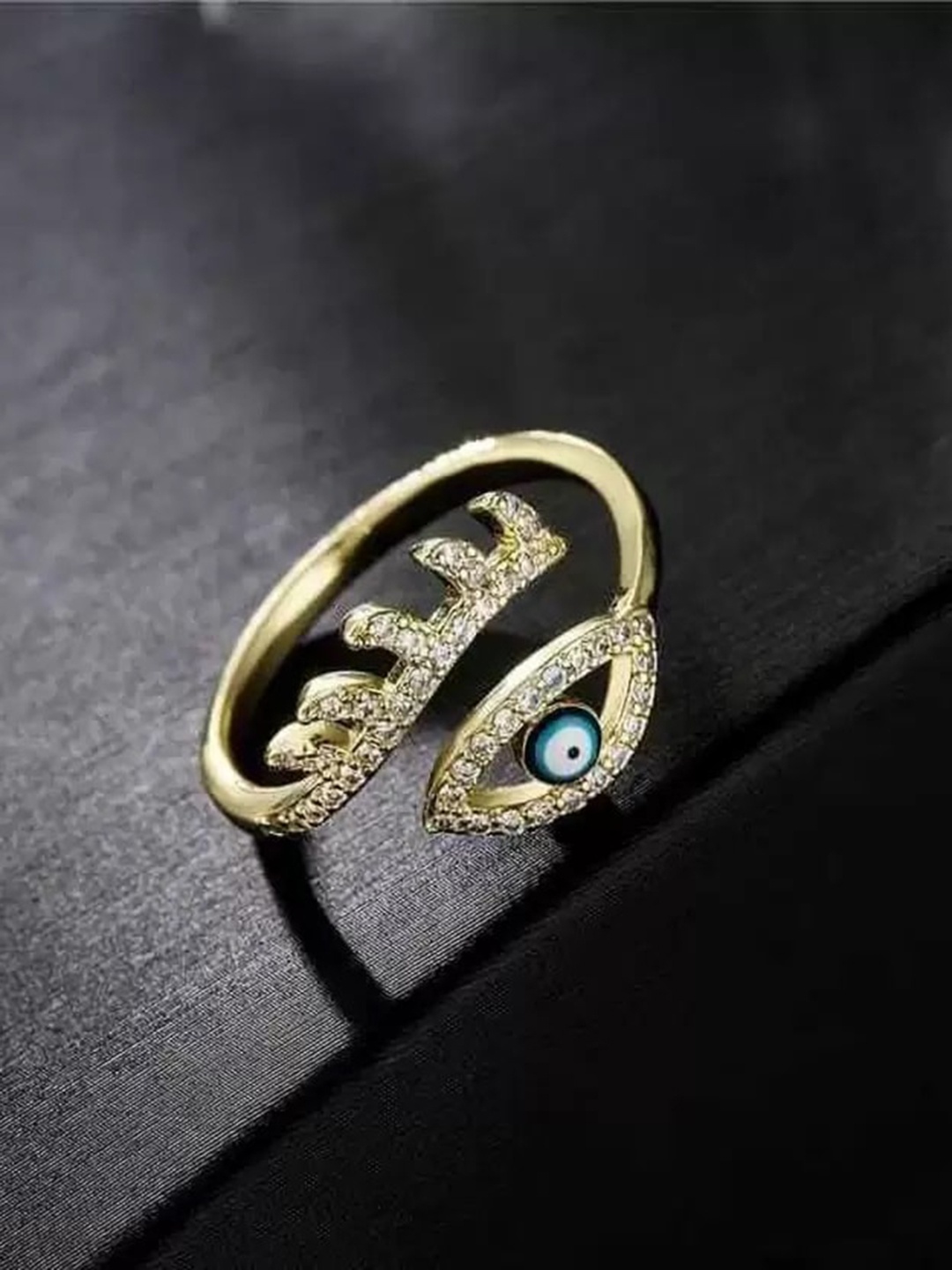 

KRYSTALZ Gold-Plated CZ Studded Finger Ring