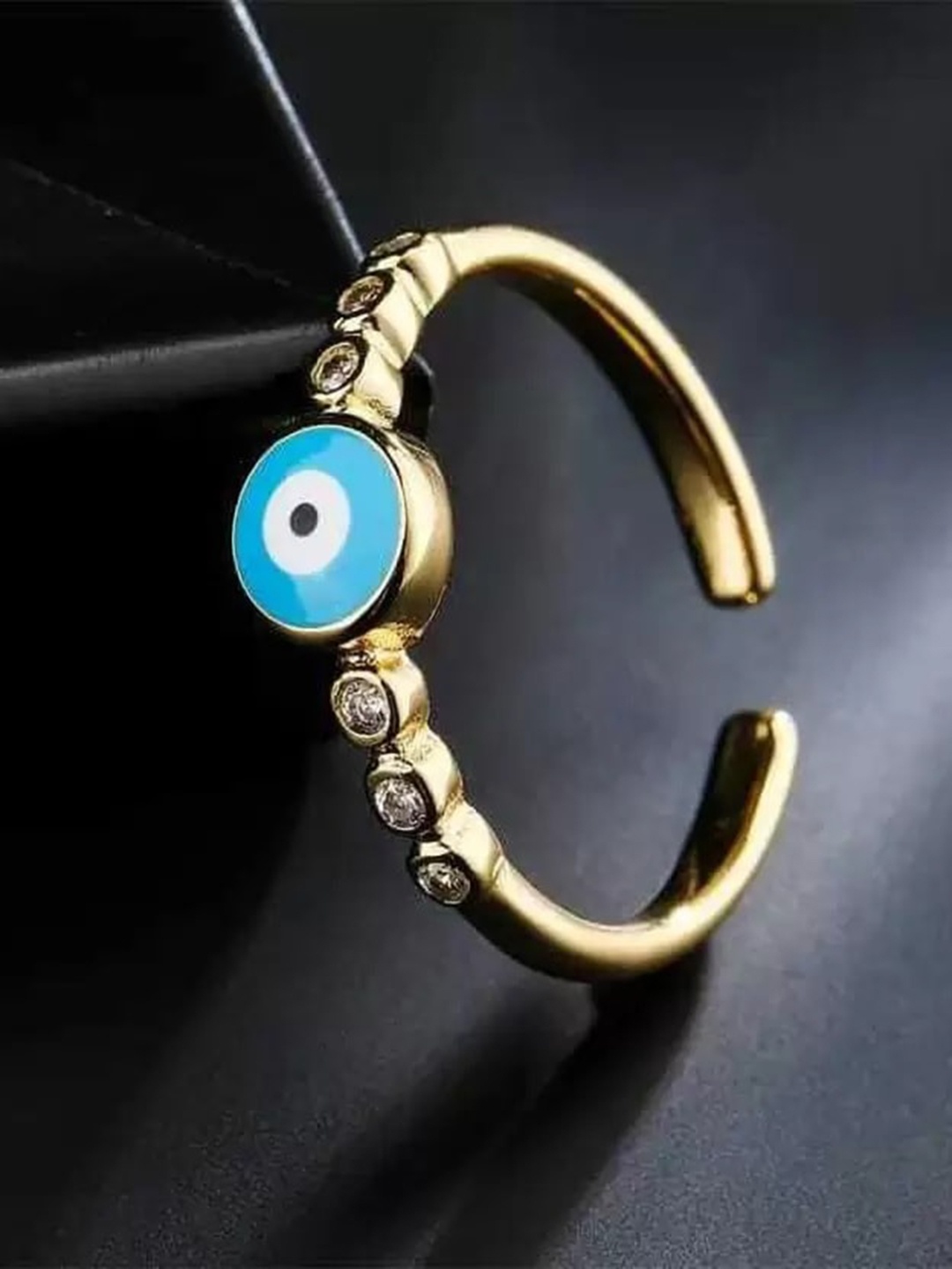 

KRYSTALZ Gold-Plated Evil Eye Finger Ring