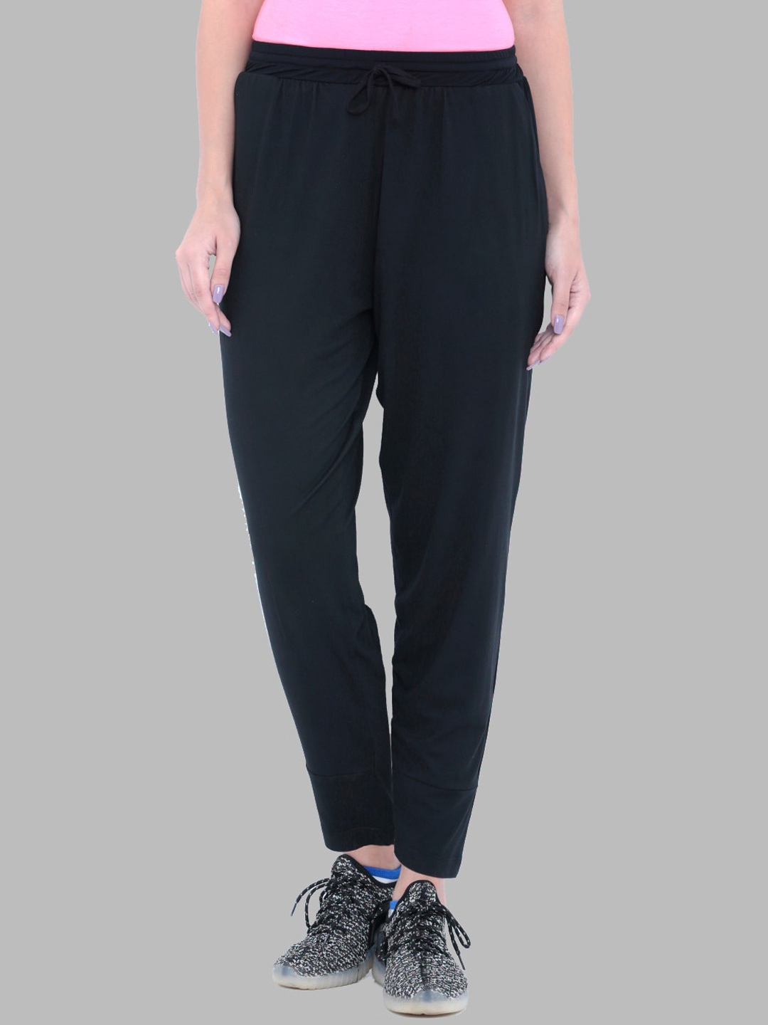 

Tuna London Women Mid Rise Track Pants, Black